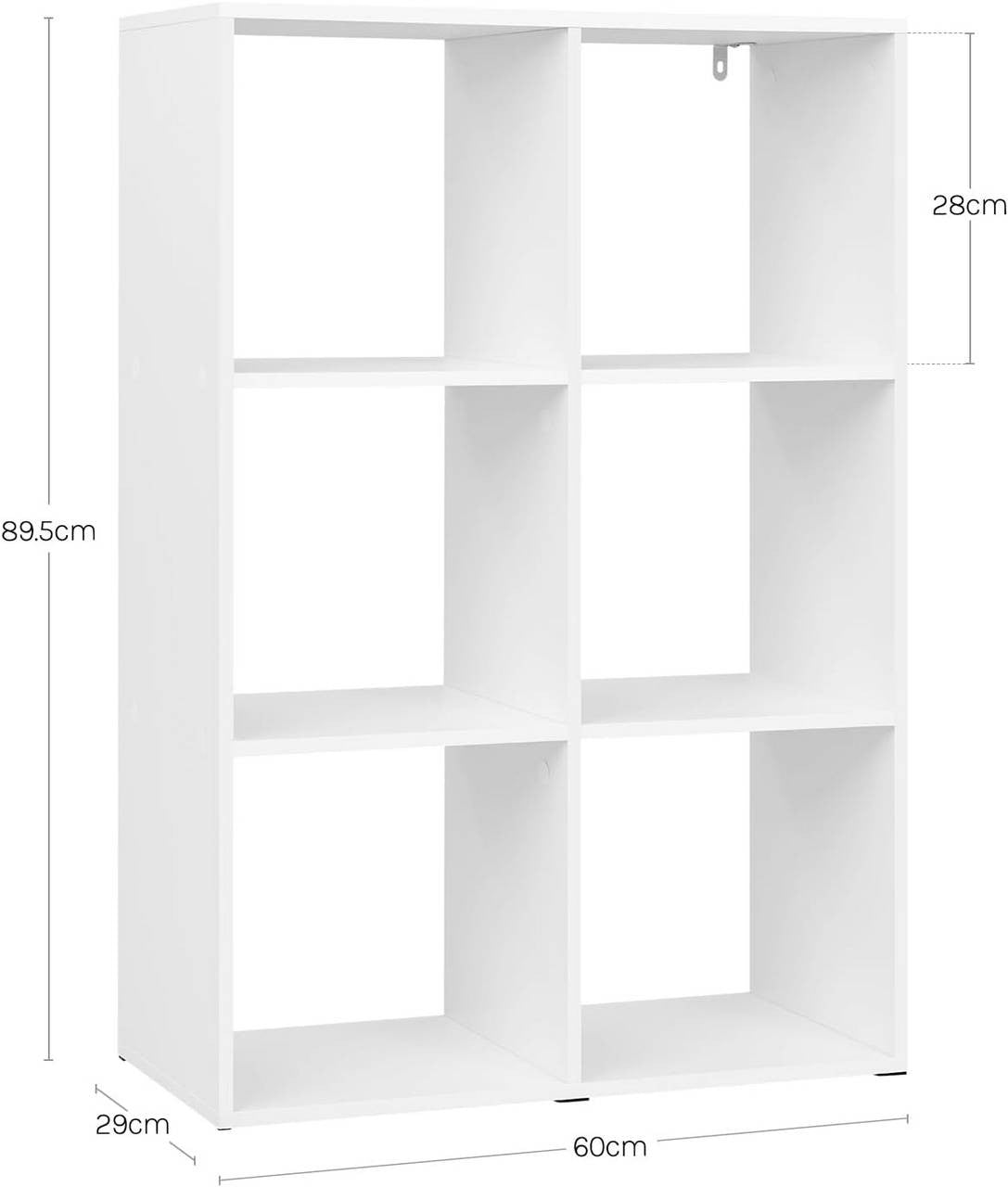 24goodz Bookcase with 6 Cubes - Sturdy and Safe Construction - E1 Grade Wood - For Home and Office - White
