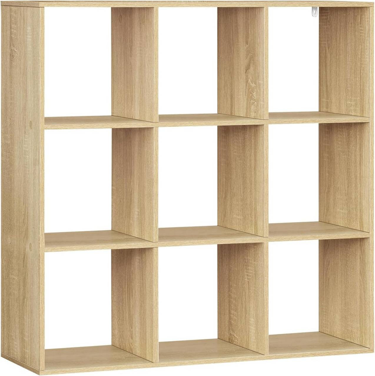 24goodz Cube Shelf with 9 Compartments - Ample Storage Space - E1 Wood Material - For Home and Office - Light Oak