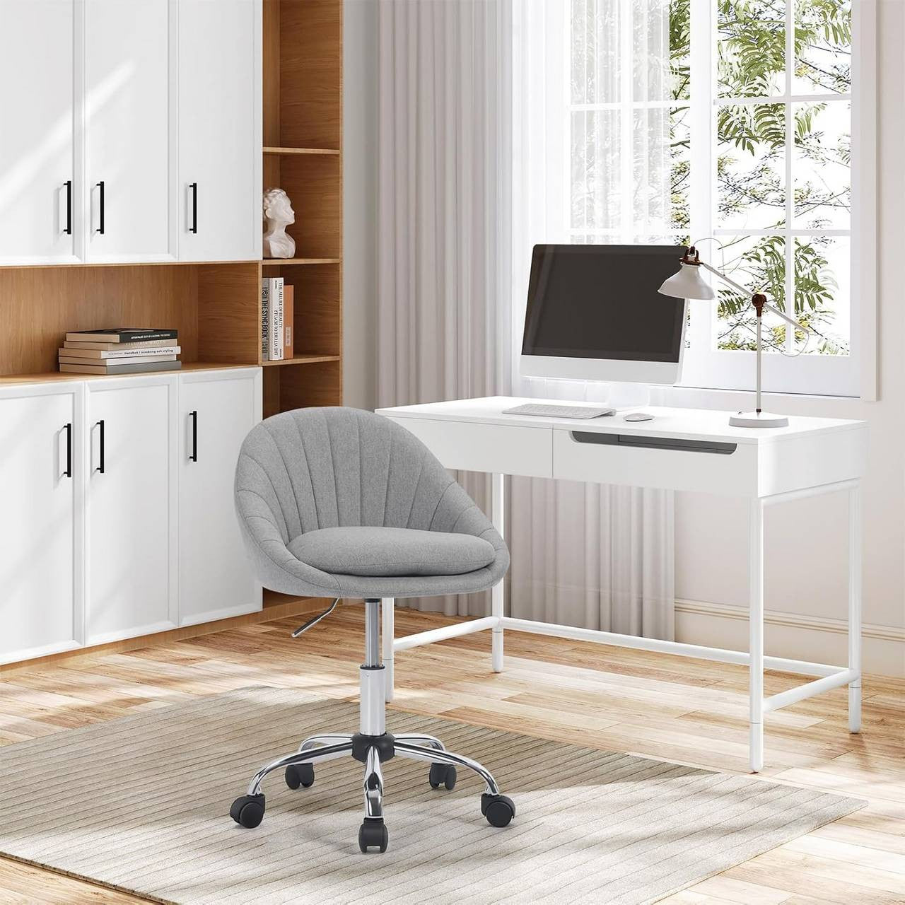 24goodz Ergonomic Office Chair - Stylish Modern Design - Supports up to 150 kg - Fabric - Grey