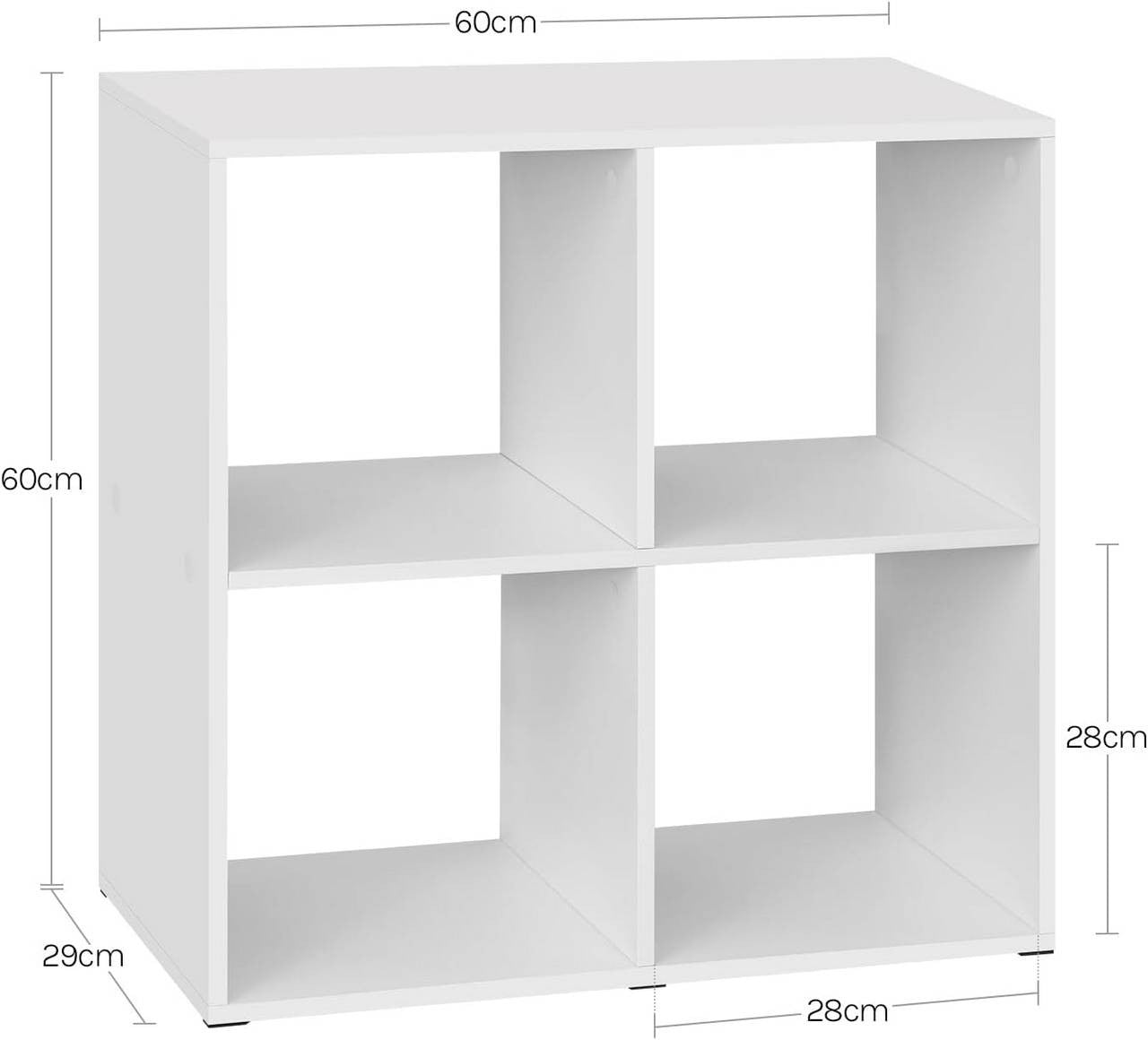 24goodz Cube Shelf - Space-Saving Design - Sturdy and Safe - MDF - For Home and Office - White/Light Oak