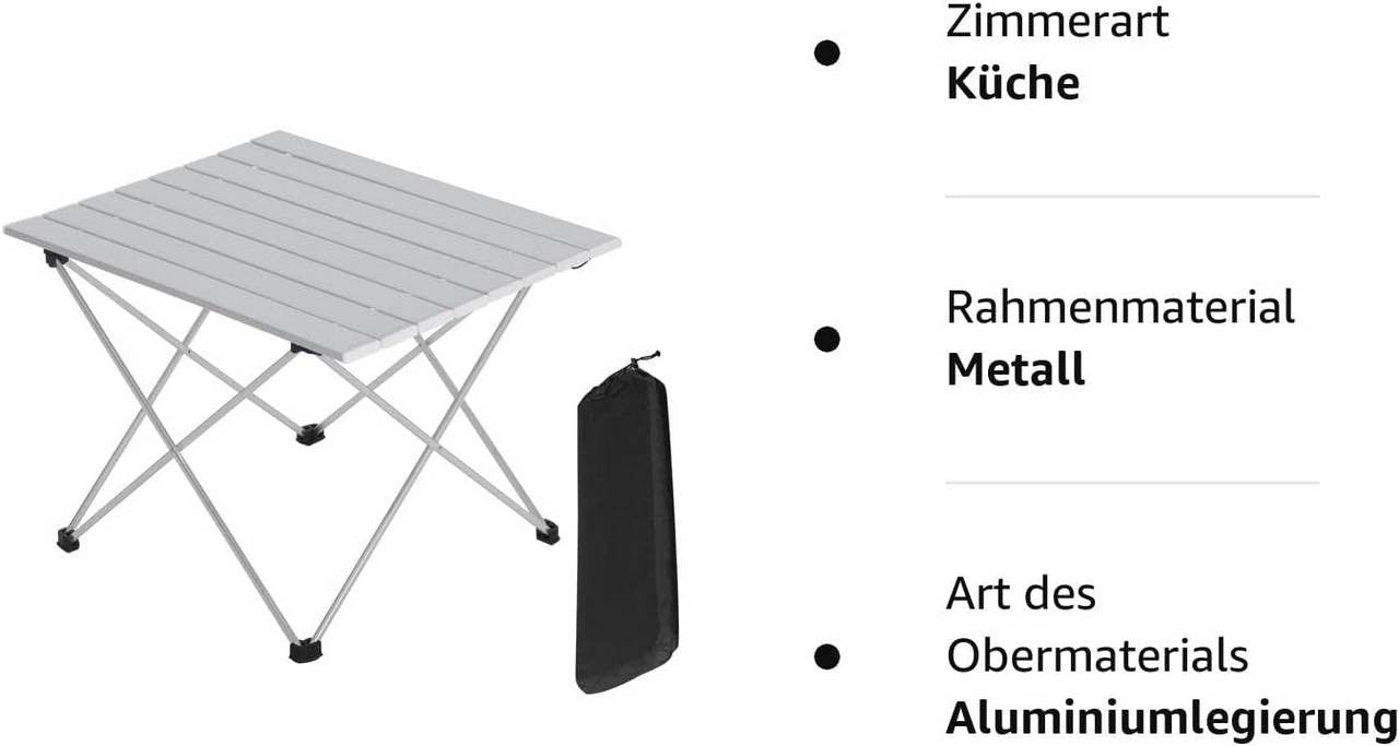 24goodz Aluminium Folding Camping Table - Lightweight and Portable - Aluminium Alloy - For Outdoor Enthusiasts - Silver - sb