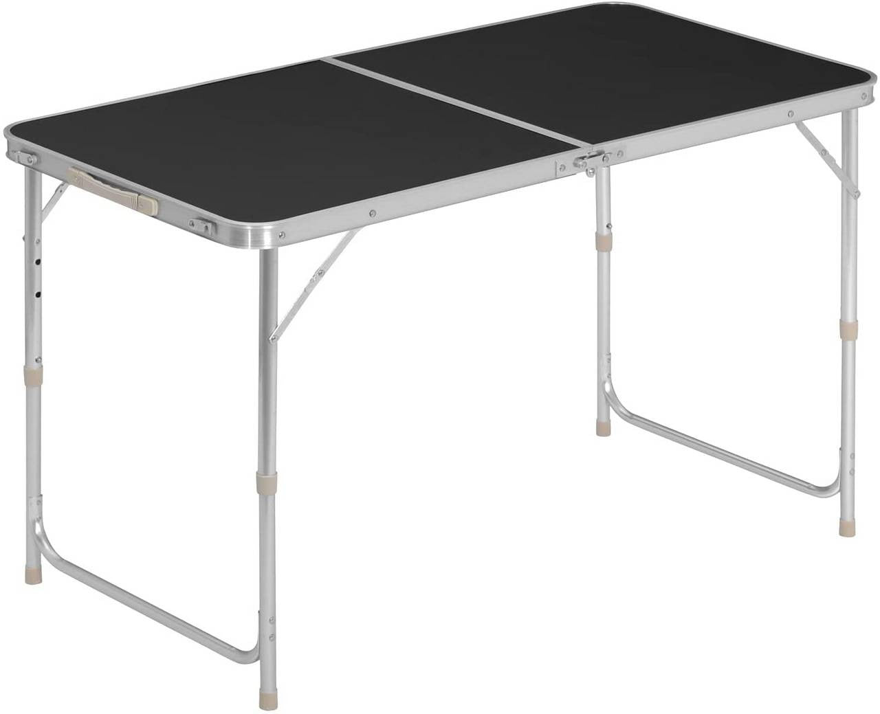 24goodz Folding Camping Table - Adjustable Height - Lightweight and Portable - MDF and Aluminum Alloy - For Adults and Children - Black - sz