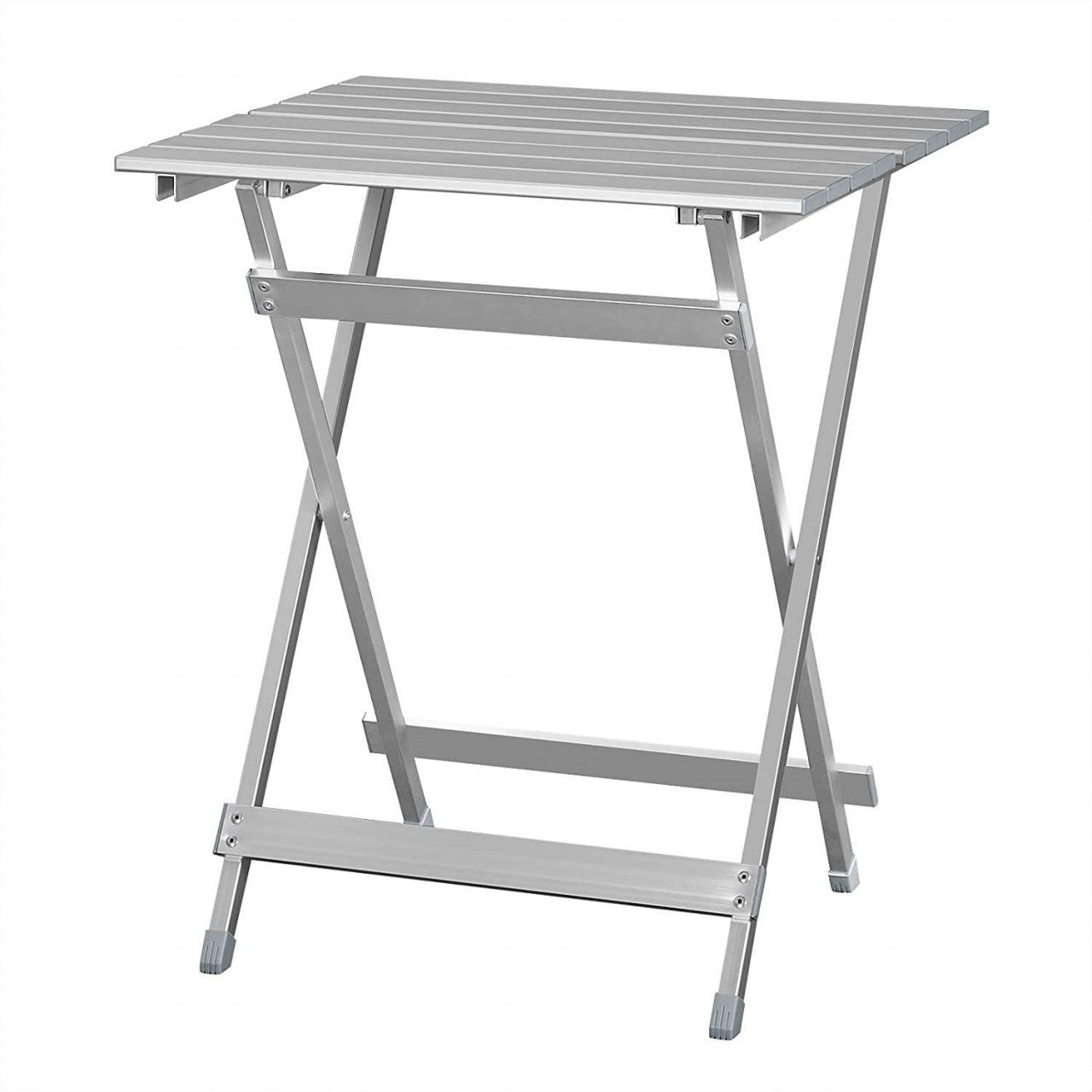 24goodz Folding Camping Table - Lightweight and Portable - Aluminium - For Outdoor Enthusiasts - Silver - sb