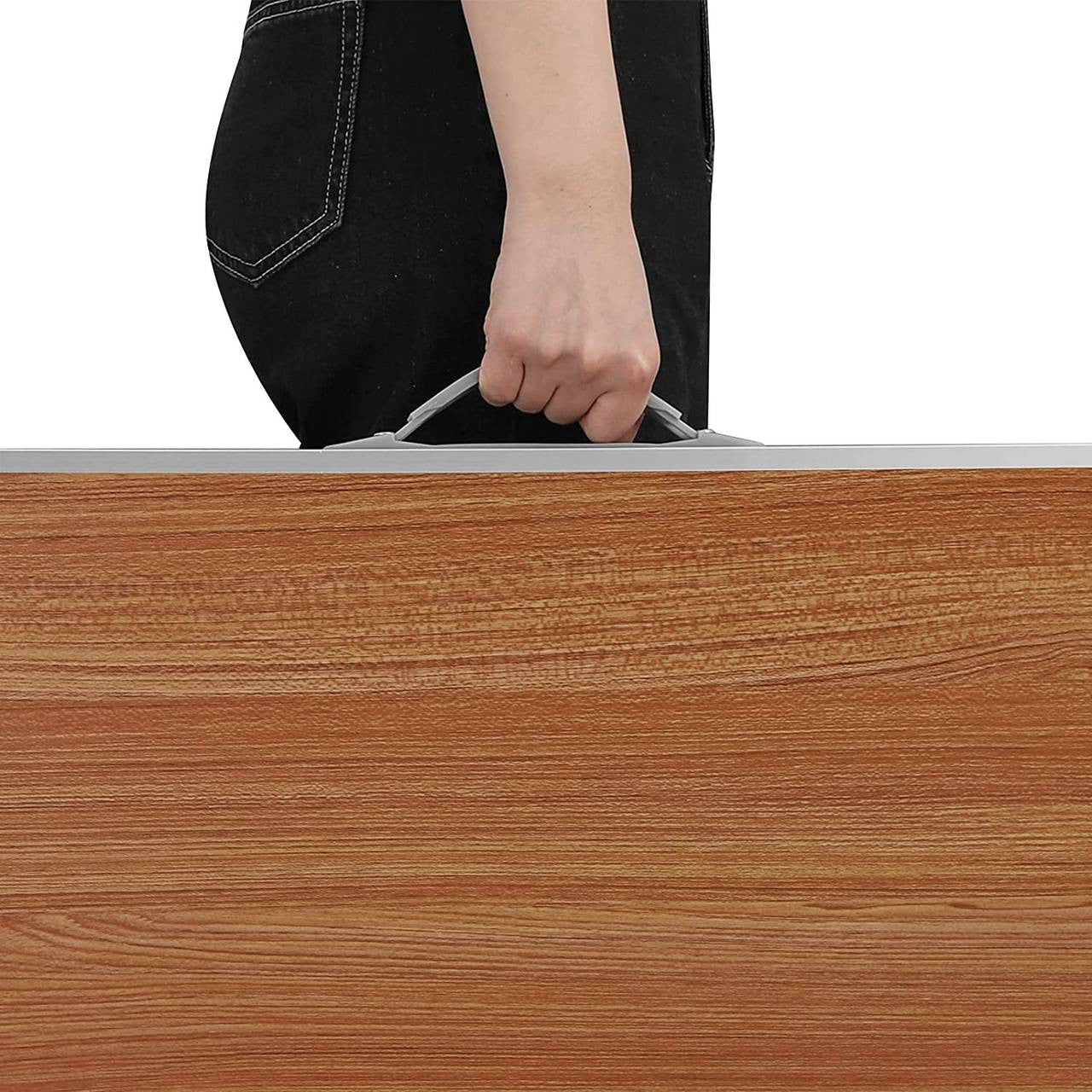 24goodz Folding Camping Table - Lightweight and Portable - Aluminium and MDF - For Outdoor Enthusiasts - Oak