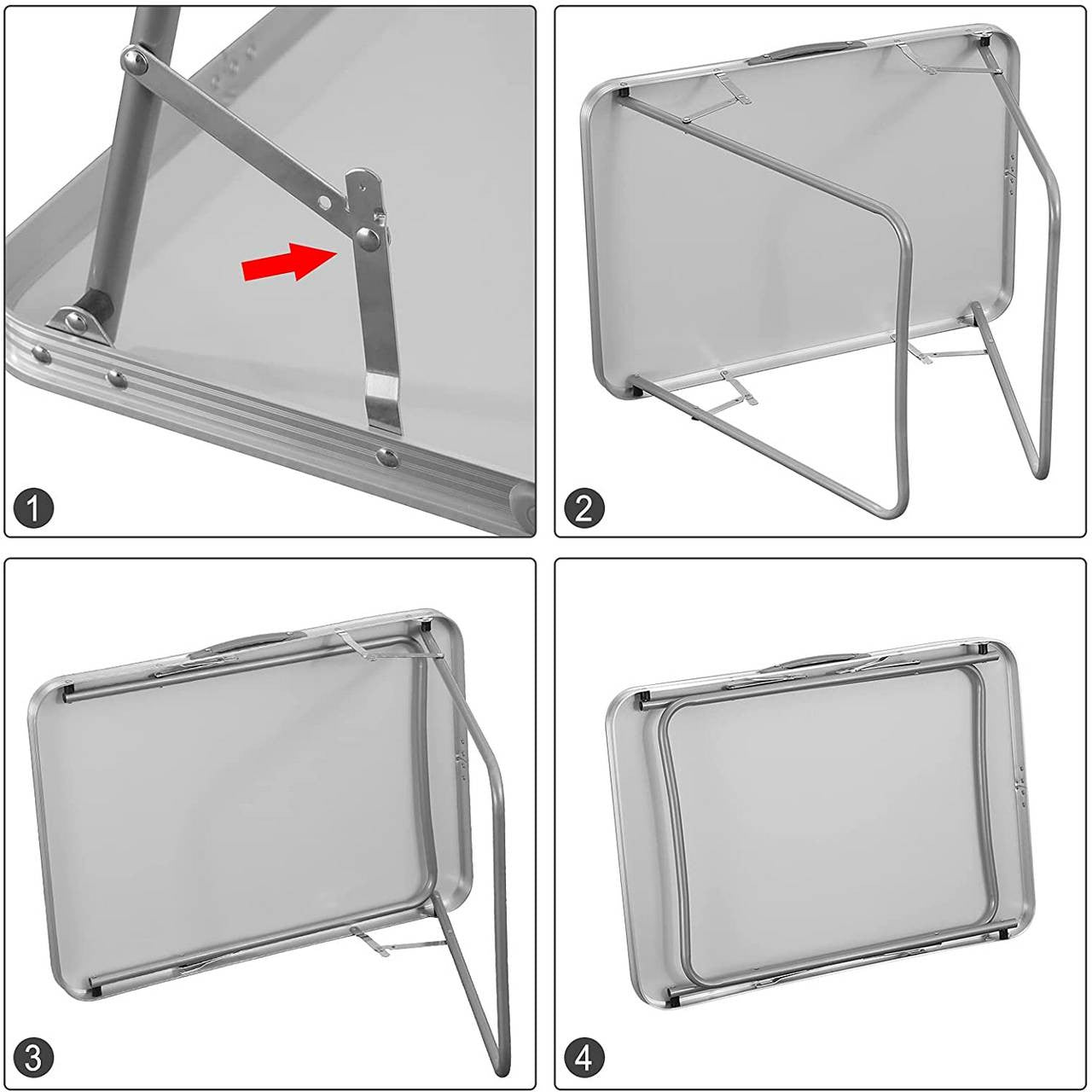 24goodz Folding Camping Table - Lightweight and Portable - Aluminium and MDF - For Outdoor Enthusiasts - Oak