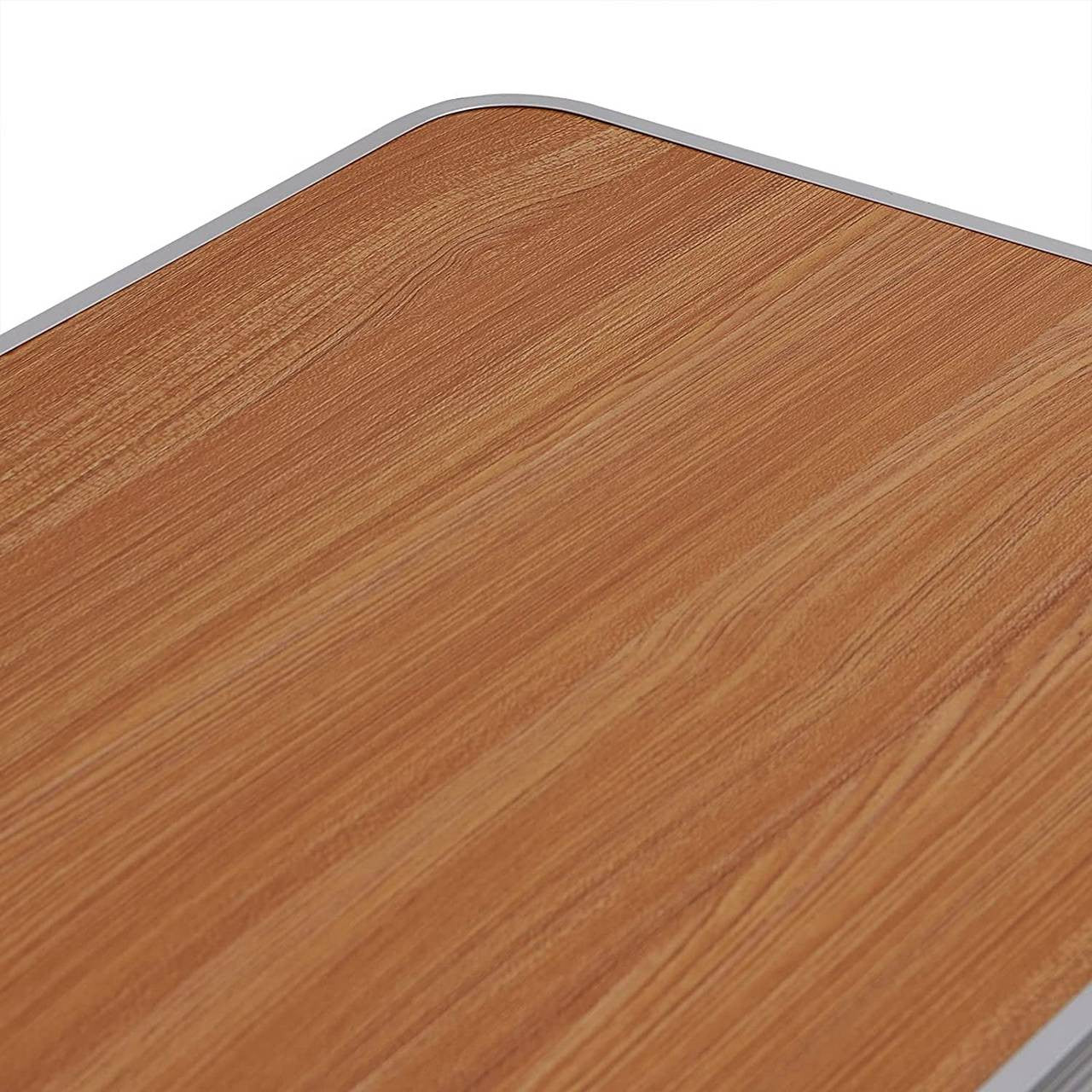 24goodz Folding Camping Table - Lightweight and Portable - Aluminium and MDF - For Outdoor Enthusiasts - Oak