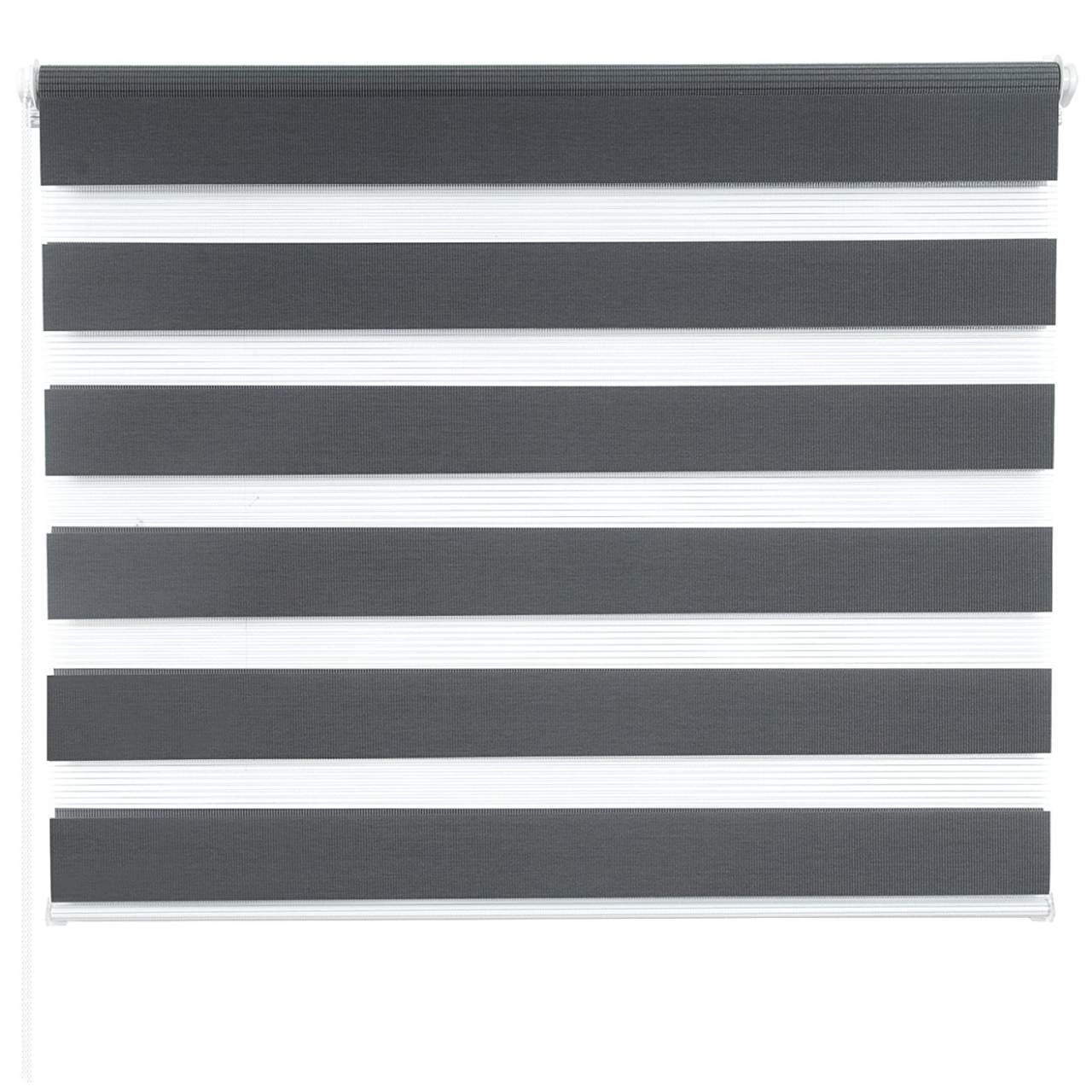 24goodz Double Roller Blind - Easy Installation Without Drilling - 100% Polyester - Ideal for Any Room - Dark Grey 65x120