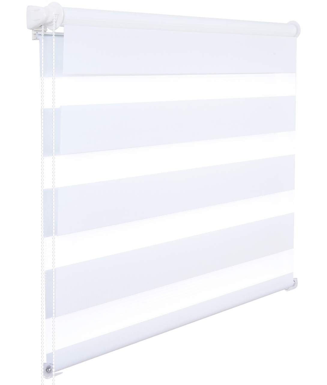 24goodz Double Roller Blind - Easy Installation Without Drilling - 100% Polyester - For Windows and Doors - White 85x120