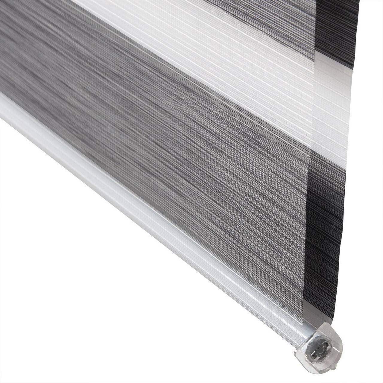 24goodz Day and Night Zebra Roller Blind - Light Control & Privacy Protection - 100% Polyester - Grey - 50x150 cm