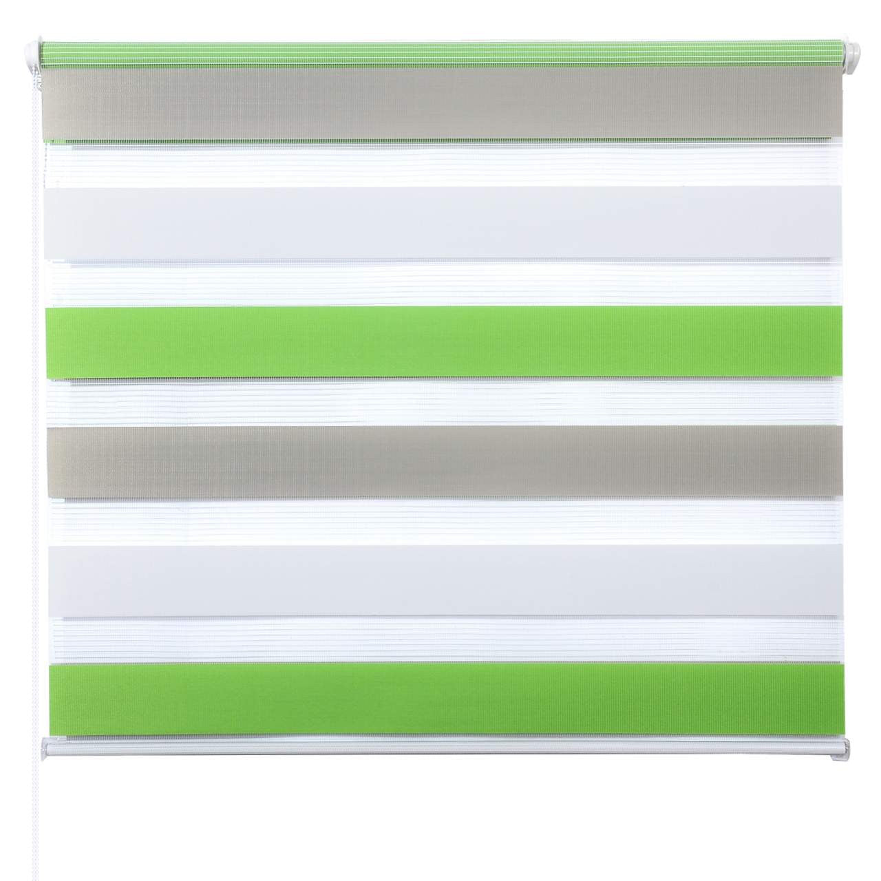 24goodz Double Roller Blind - High-Quality Material - Light Protection & Privacy - 100% Polyester - For Windows and Doors - White/Green/Grey 100x150cm
