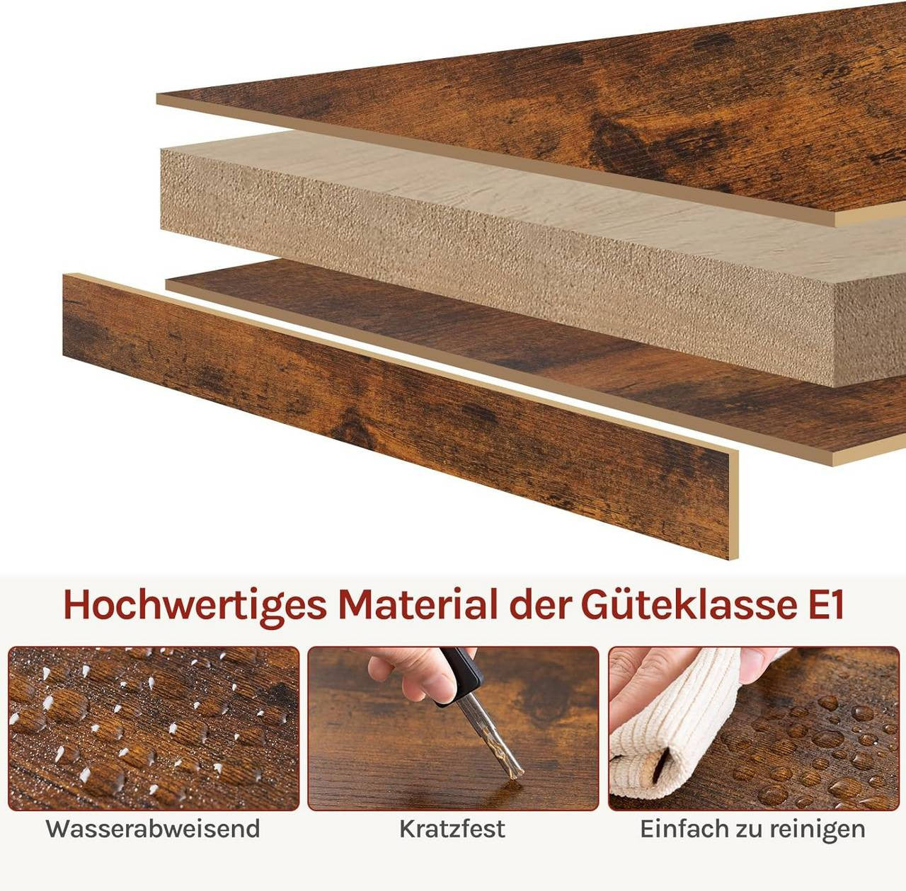 24goodz Printer Table on Wheels - Ample Storage Space - Durable & Stable - E1 Wood - For Home Office - Rustic Brown