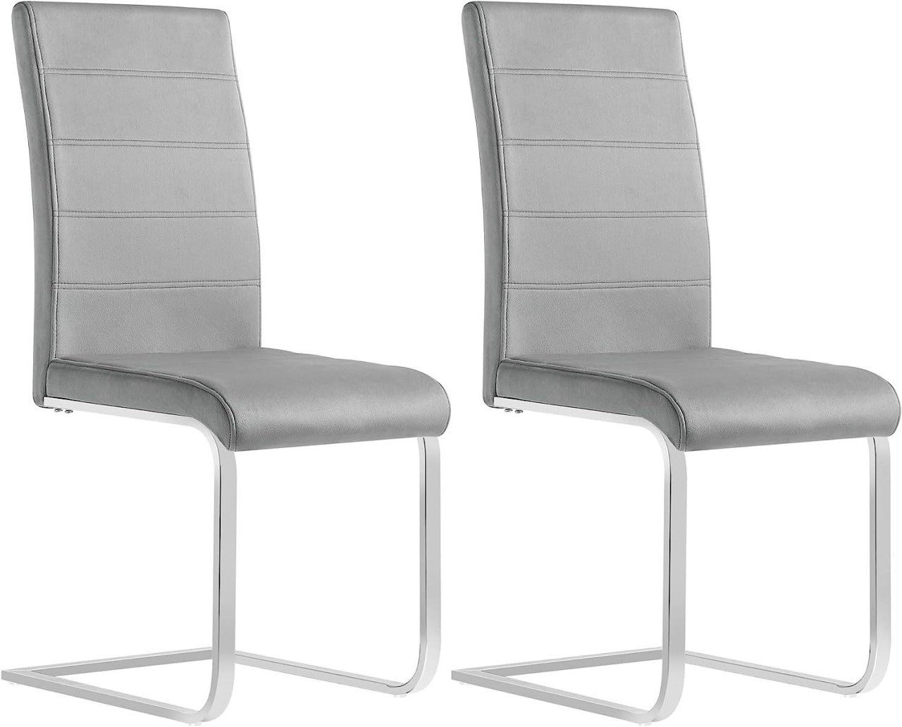 24goodz Velvet Dining Chairs Set of 2 - Ergonomic Comfort - Sturdy Metal Frame - Velvet + Metal - Dark Grey