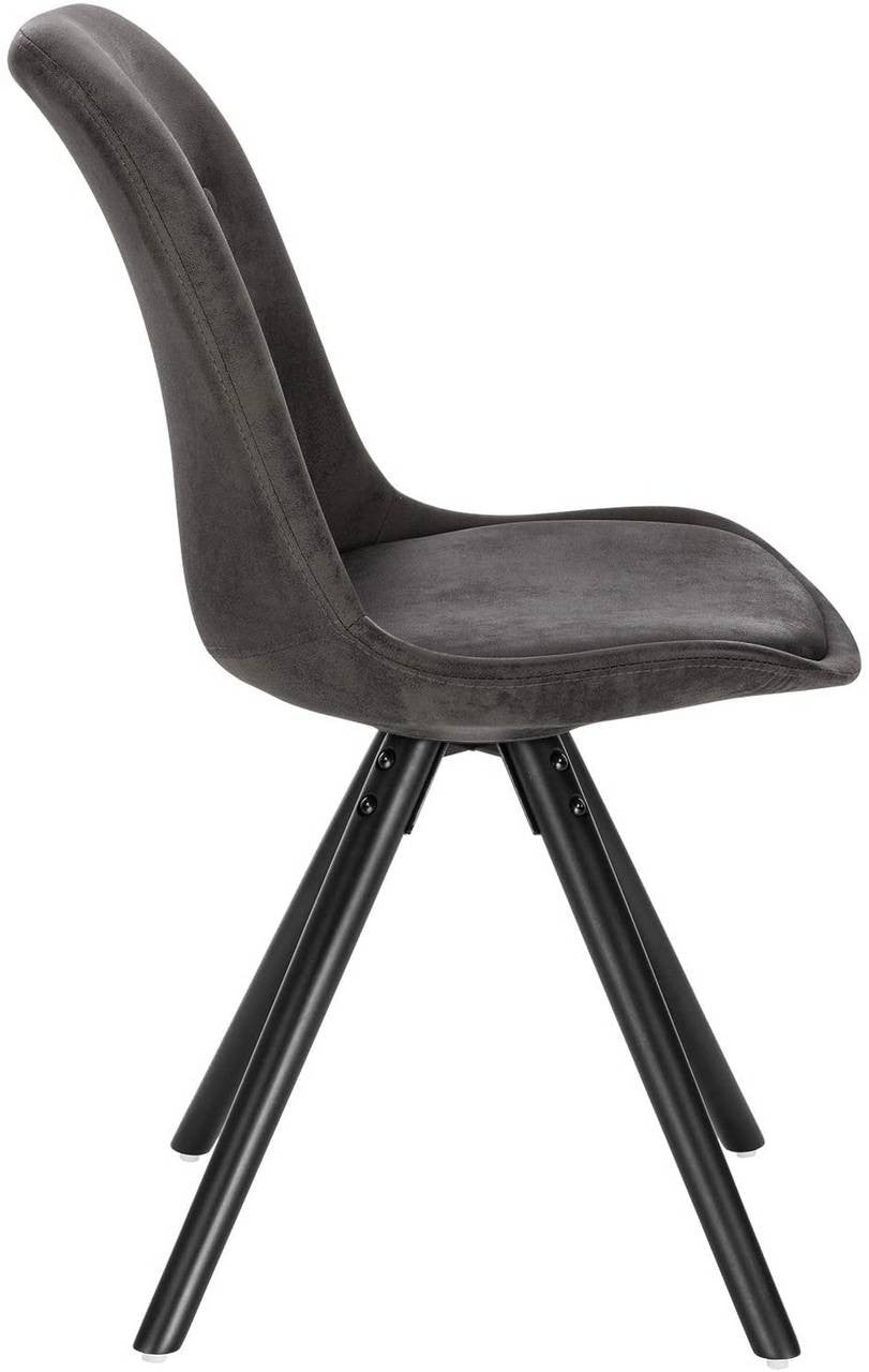 24goodz Set of 2 Dining Chairs - Ergonomic Comfort - Durable Solid Wood - For Home and Office - Antique Leather Look Anthracite