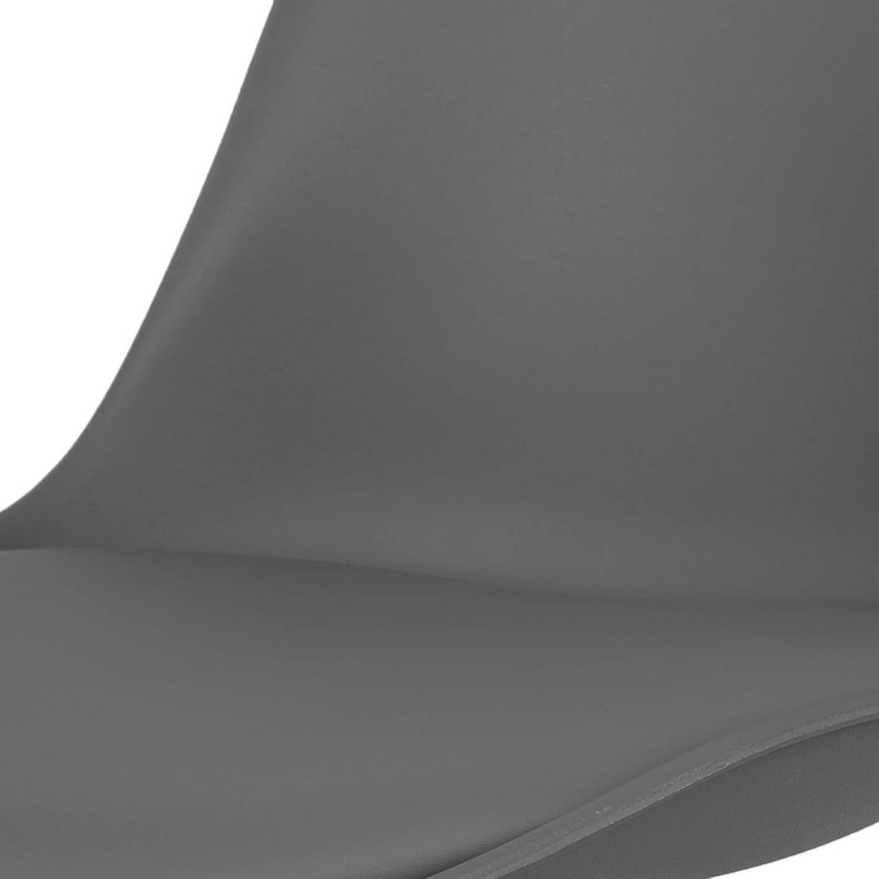 24goodz Set of 6 Dining Chairs - Ergonomic Comfort - Durable Design - PU Leather and Solid Wood - Grey
