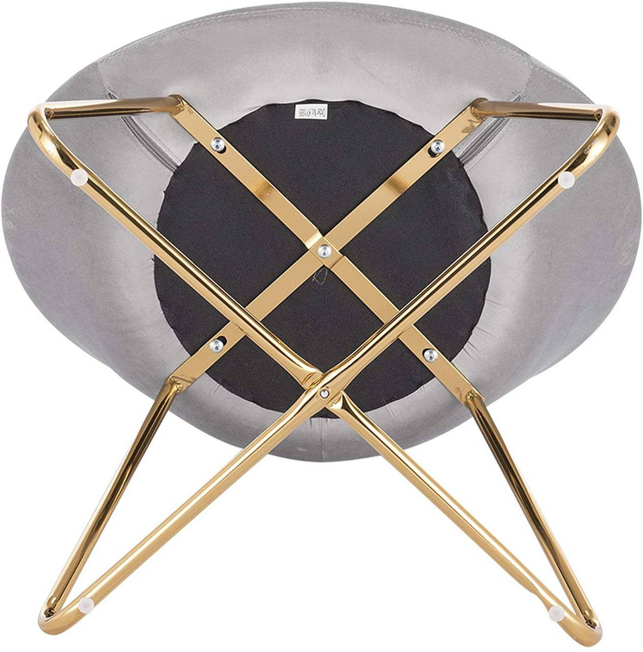 24goodz Velvet Dining Chair - Ergonomic Comfort - Sturdy Metal Frame - Velvet - For Home Use - Light Grey - hgr