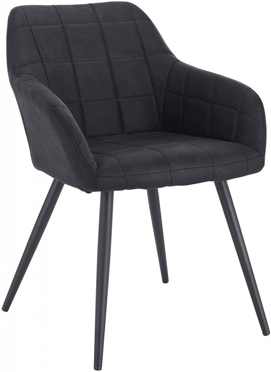 24goodz Dining Chair - Ergonomic Design - Stylish and Durable - Fabric and Metal - Grey