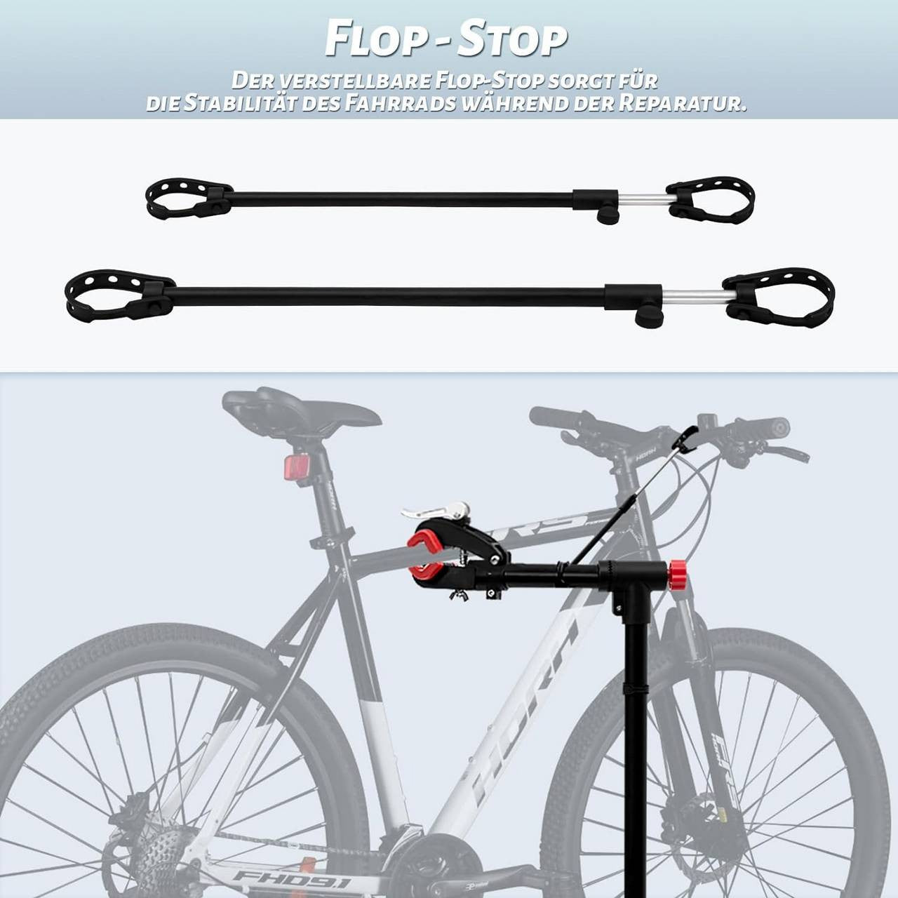 24goodz Bike Repair Stand - Durable and Rust-Resistant - Adjustable Height - Metal - For All Bike Types - 165 cm