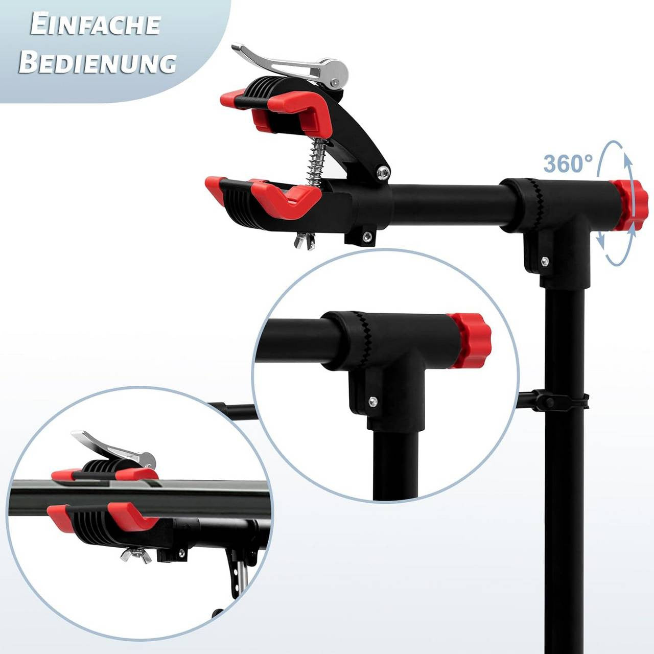 24goodz Bike Repair Stand - Durable and Rust-Resistant - Adjustable Height - Metal - For All Bike Types - 165 cm