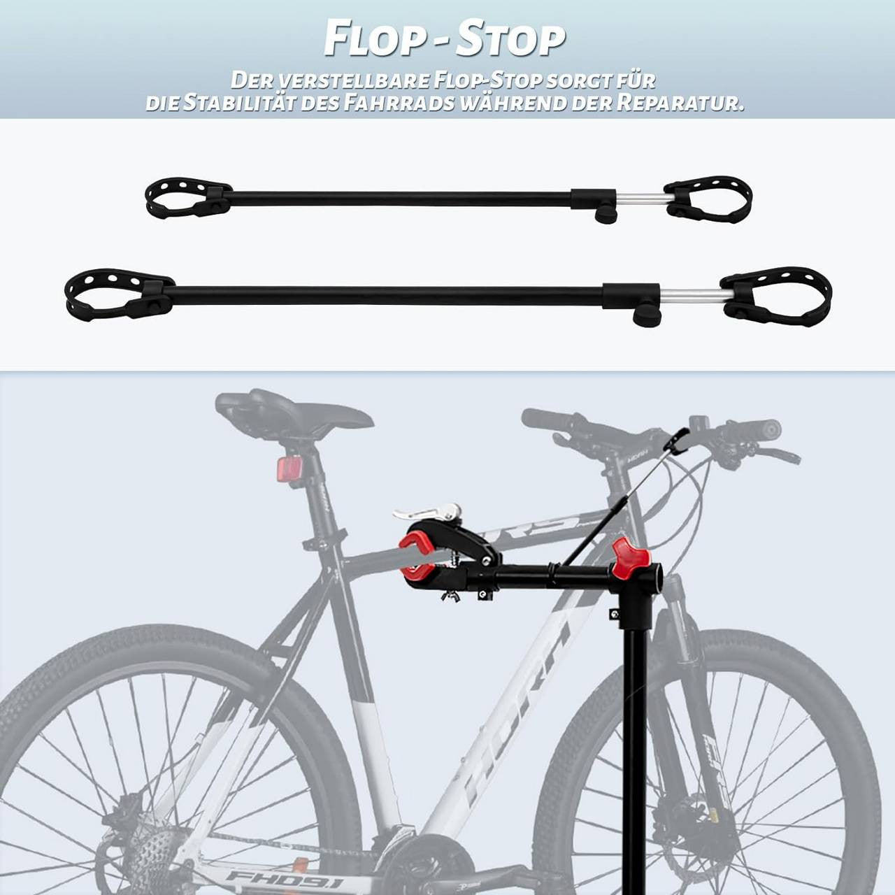 24goodz Bike Repair Stand - Adjustable Height for Comfort - Sturdy Metal Construction - 25 kg Capacity - Black - 185 cm