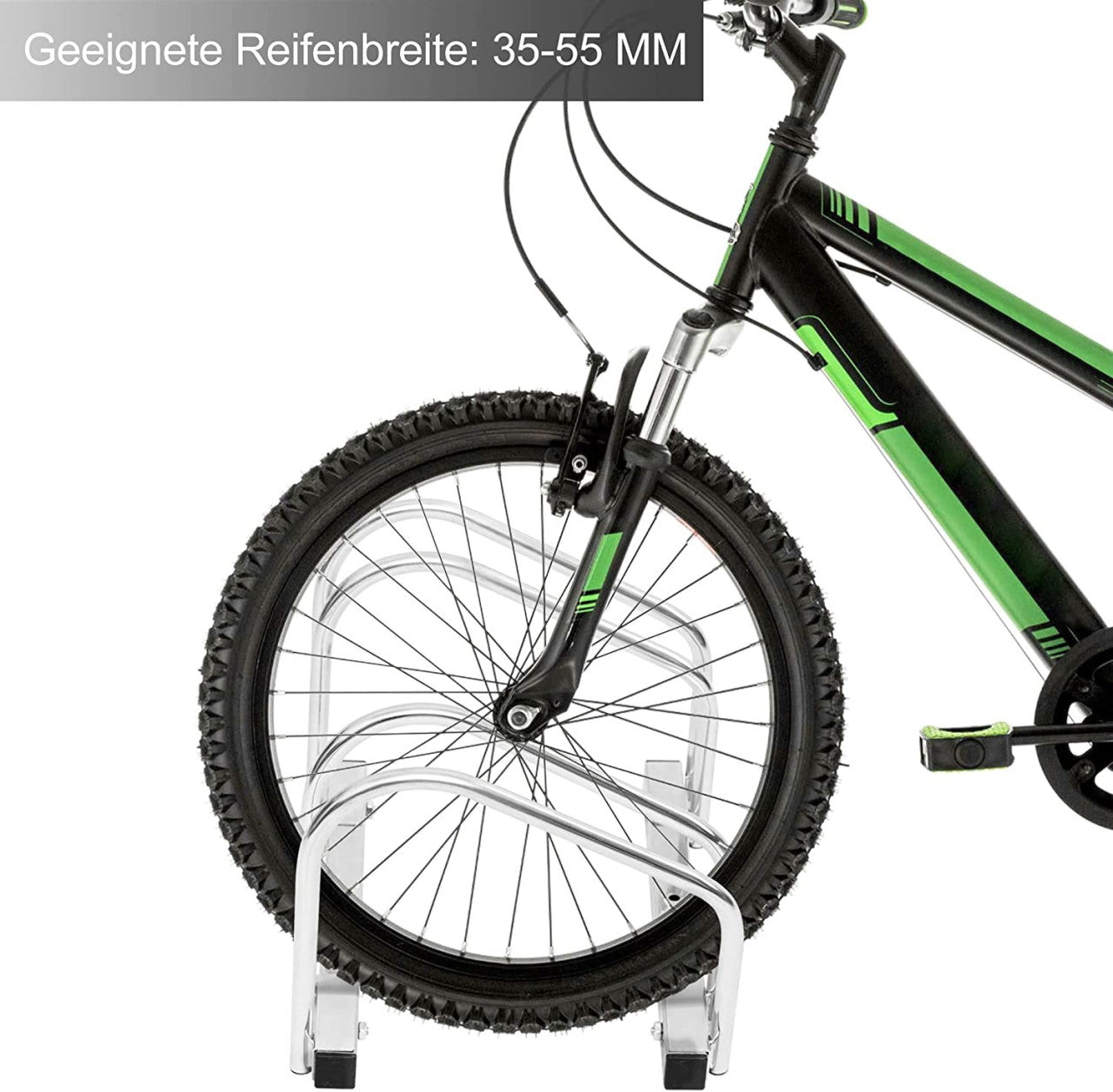 24goodz Bike Rack - Durable and Weatherproof - Galvanized Iron - For All Bikes - Silver - 40x32x26cm