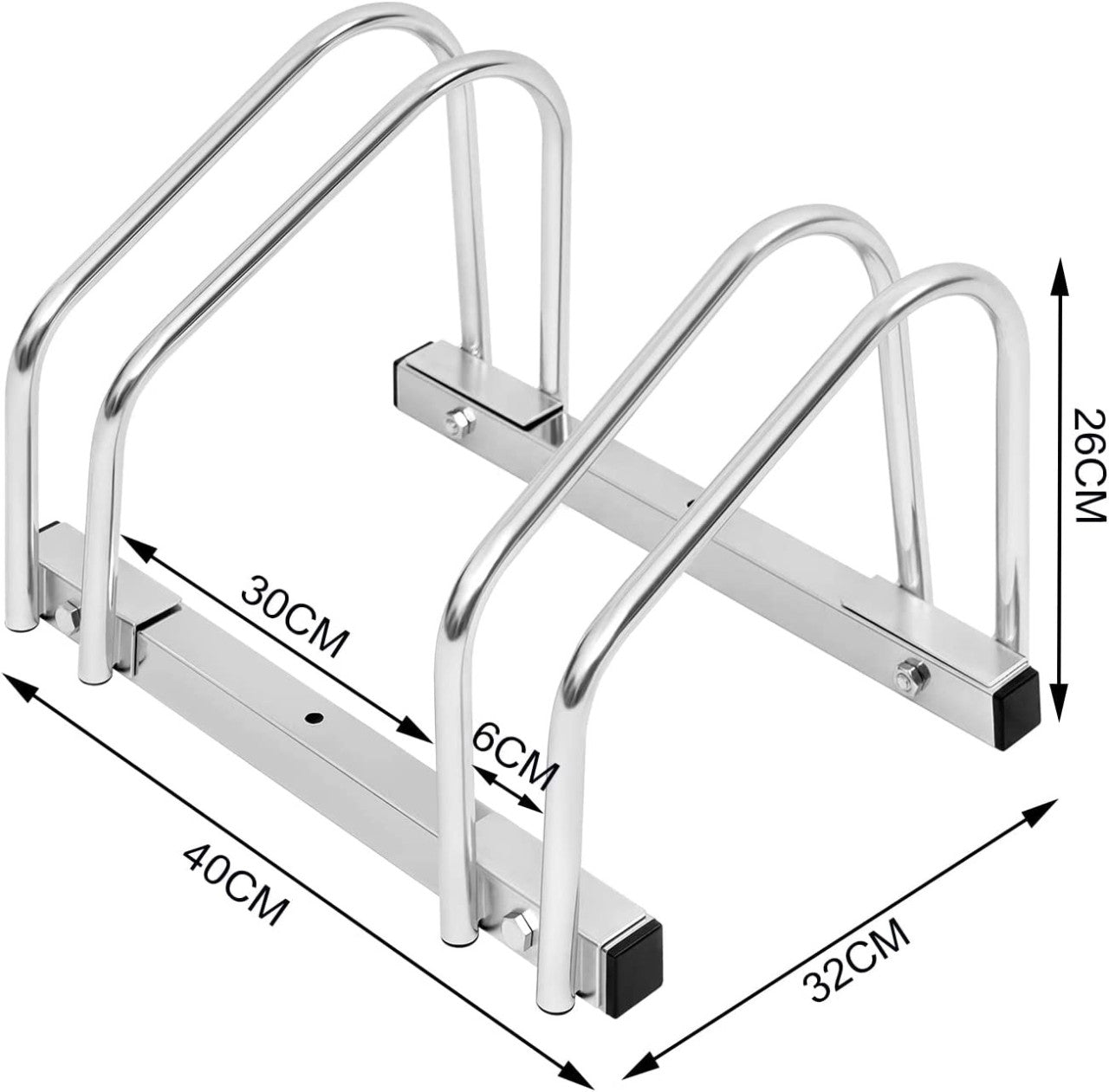 24goodz Bike Rack - Durable and Weatherproof - Galvanized Iron - For All Bikes - Silver - 40x32x26cm