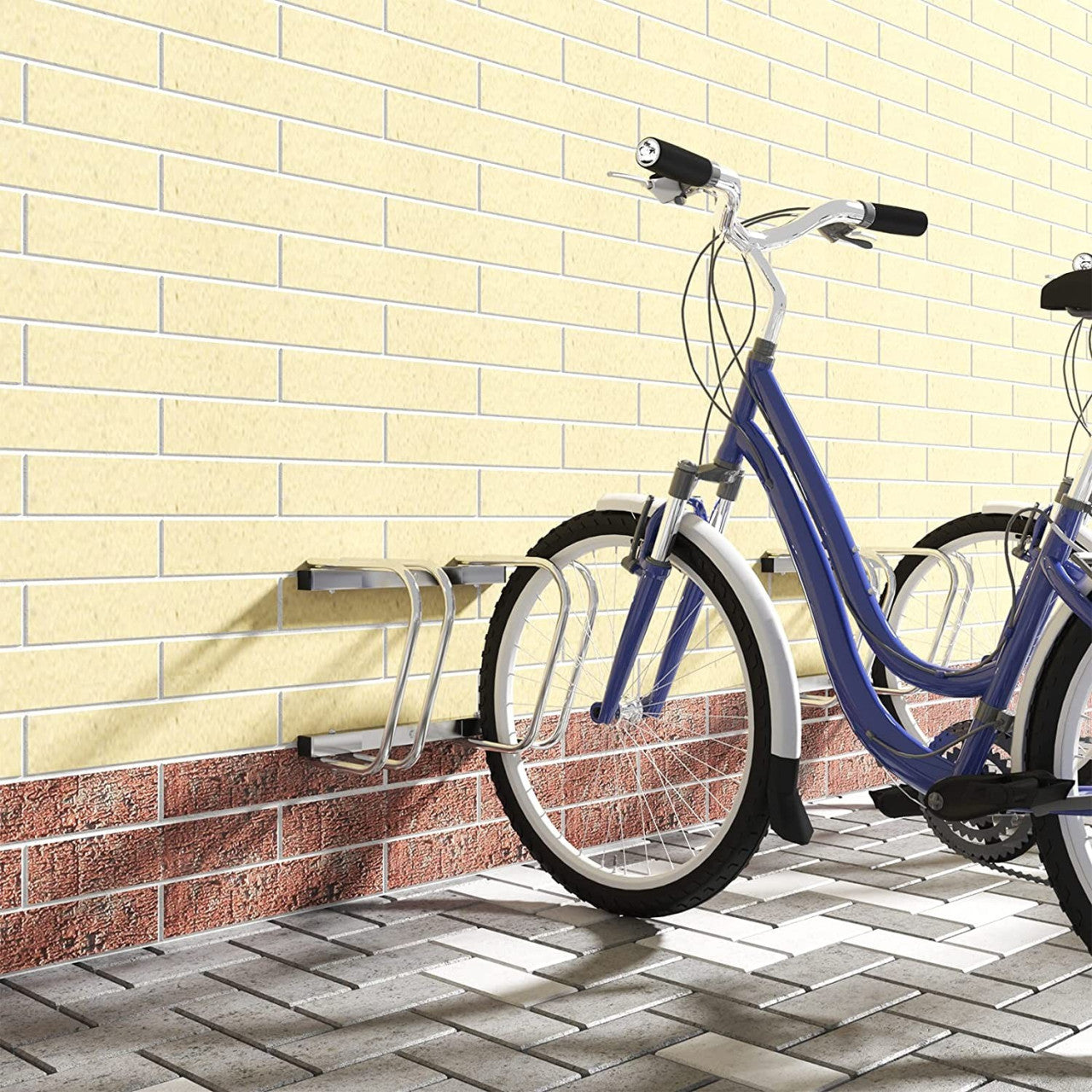24goodz Bike Rack - Durable and Weatherproof - Galvanized Iron - For All Bikes - Silver - 40x32x26cm