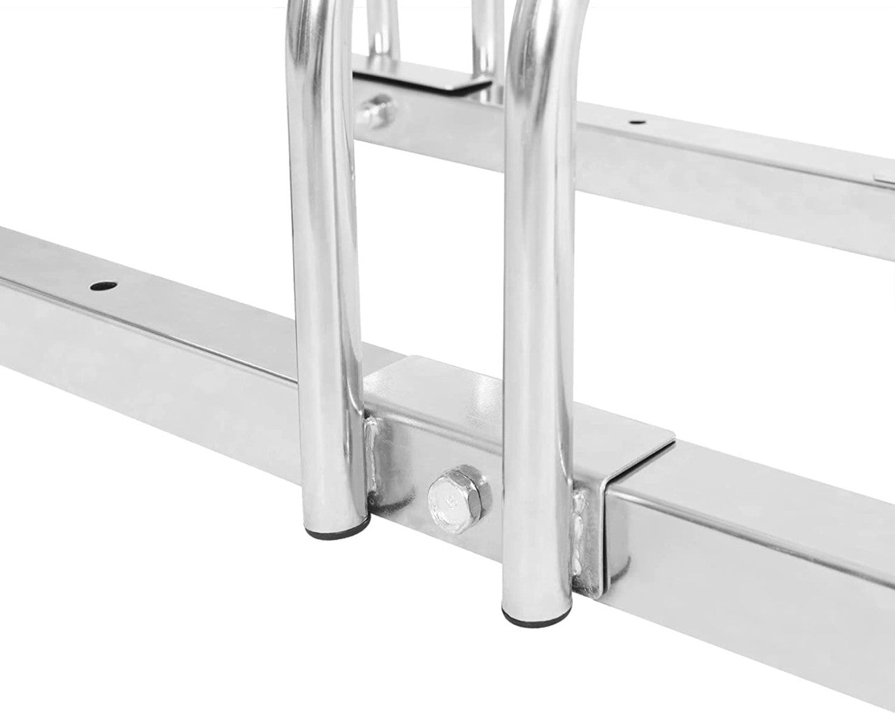 24goodz Bicycle Rack - Robust and Durable - Easy to Install - Galvanized Iron - For All Bikes - Silver 70.5x32x27cm