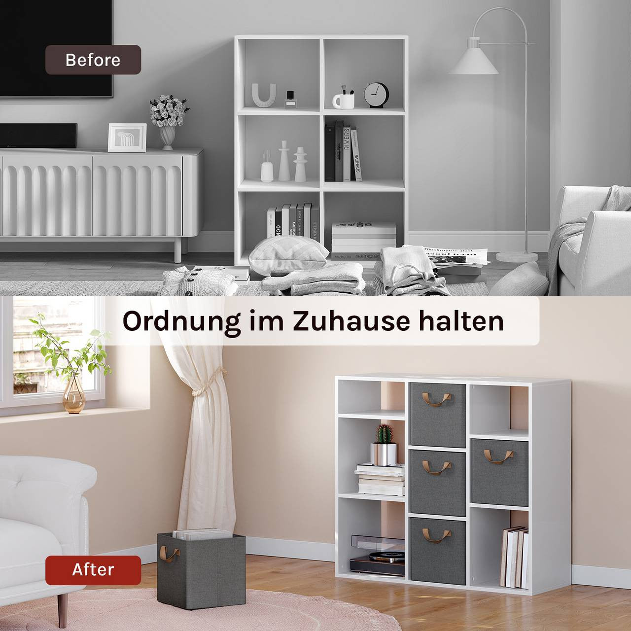 24goodz Foldable Storage Boxes Set of 3 - Durable and Versatile - Polyester and Metal - For Home Organization - Grey