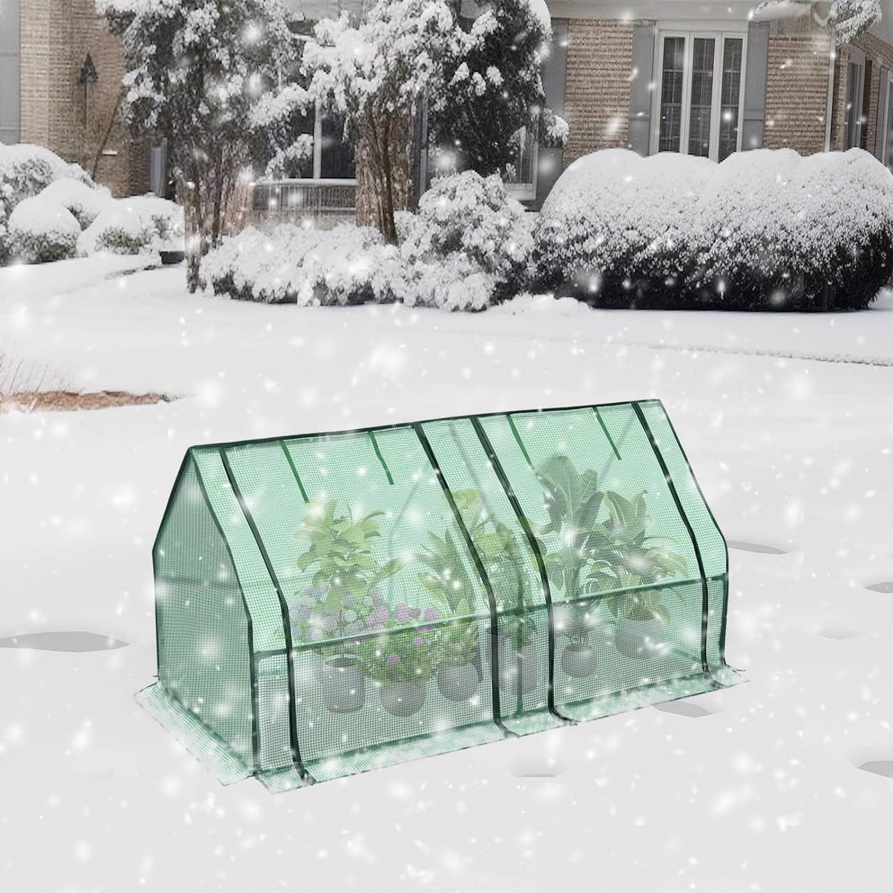 24goodz Mini Greenhouse - Optimal Climate for Plants - Durable and Stable - Steel Frame - For Gardening Enthusiasts - 180 x 90 x 90 cm - White