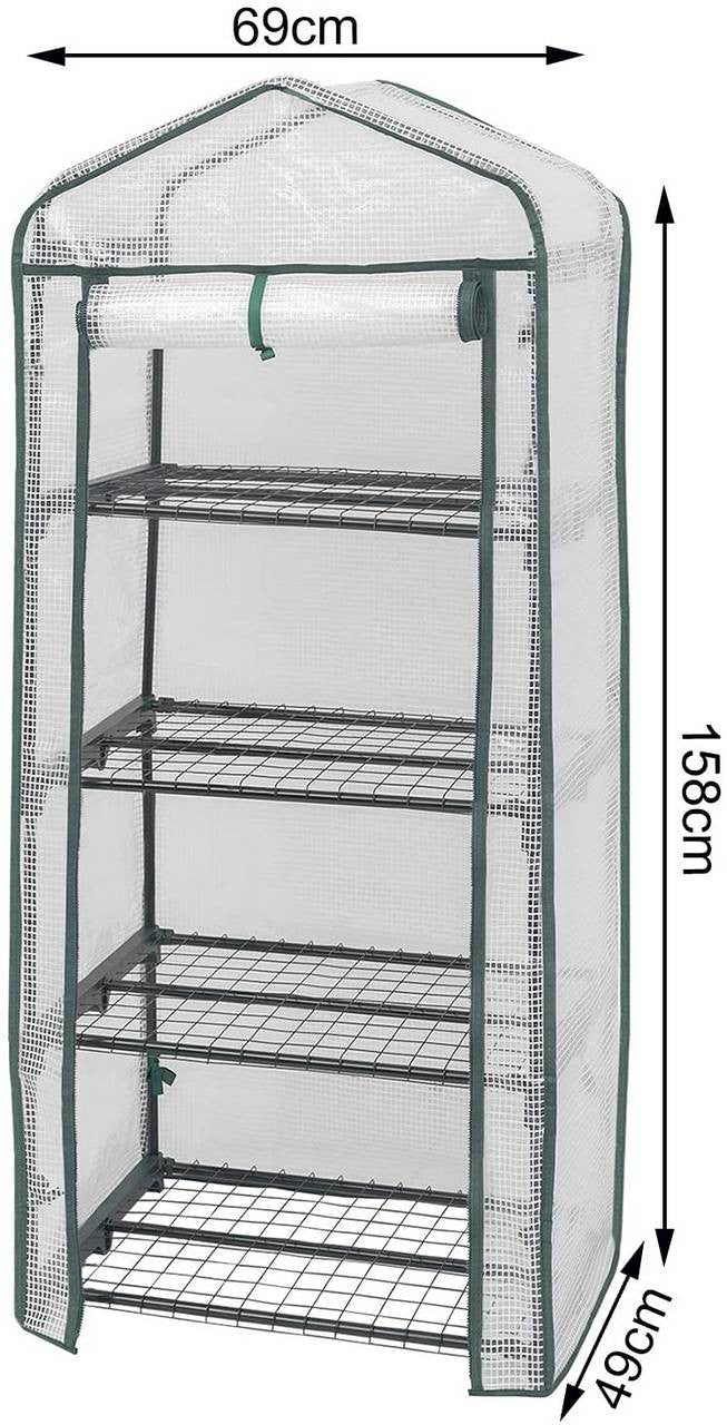 24goodz Mini Greenhouse - Durable & Stable - PE Mesh - For Garden Enthusiasts - White/Green 69x49x158cm - ws