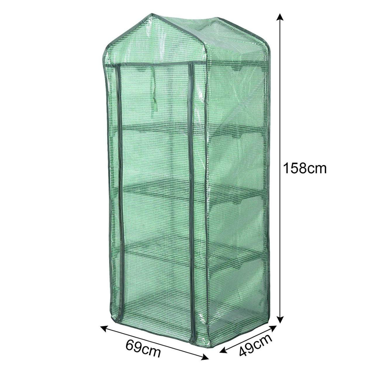 24goodz Mini Greenhouse - Durable and Stable - Waterproof PE Material - For Garden Enthusiasts - White/Green 69x49x158 cm - gn