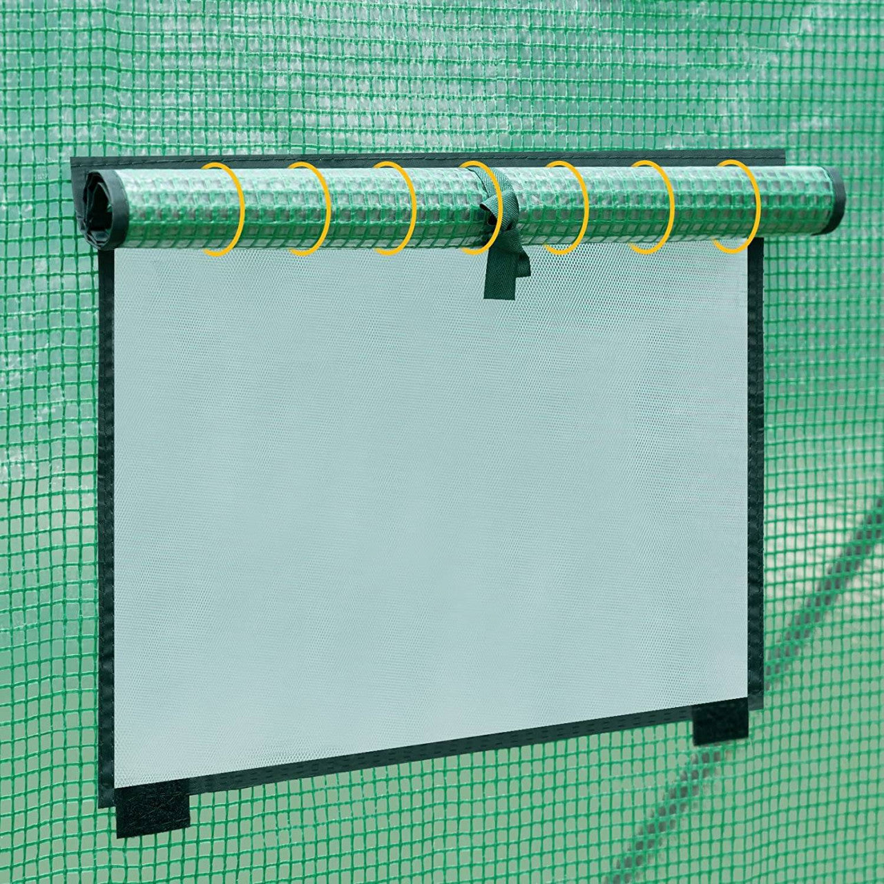 24goodz Greenhouse PE Semi-Transparent - Protects Plants from Weather - Easy Assembly - PE - For Garden Lovers - 200 x 77 x 146/169 cm - Green - gn