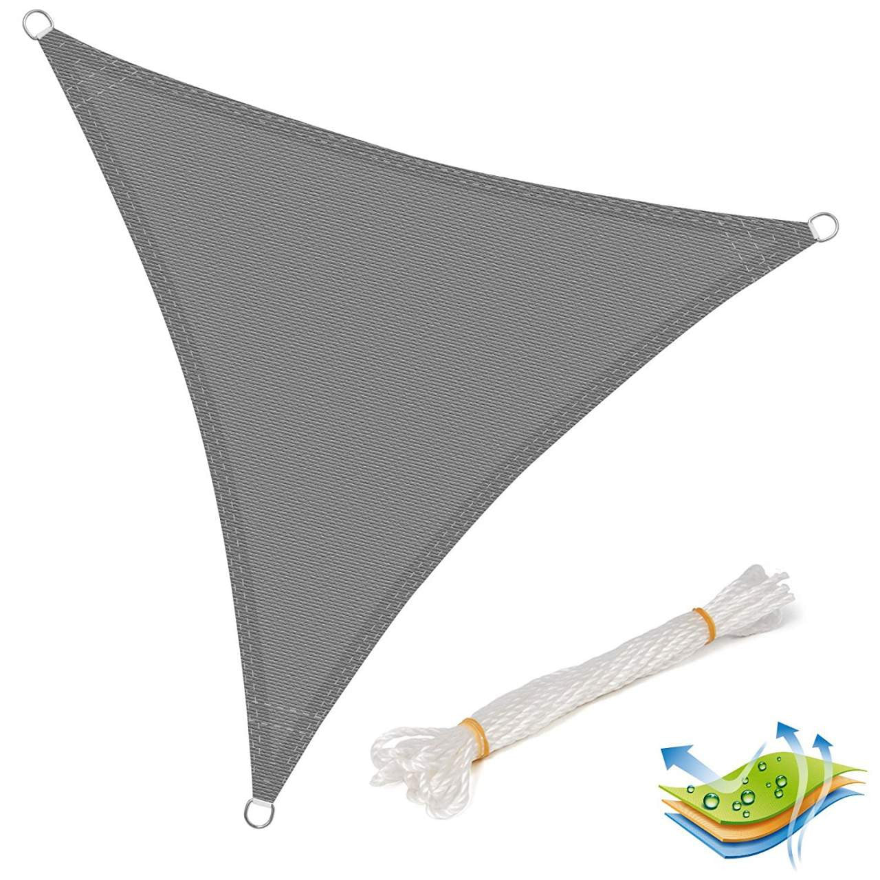 24goodz Breathable Sun Shade Canopy - UV Protection - Tear-Resistant HDPE - Grey - 2x2x2 m