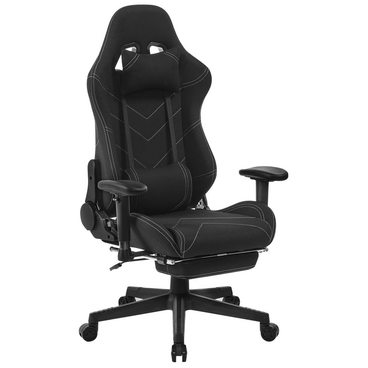 24goodz Gaming Chair with Headrest - Ergonomic Design - Durable Materials - Black - Sz