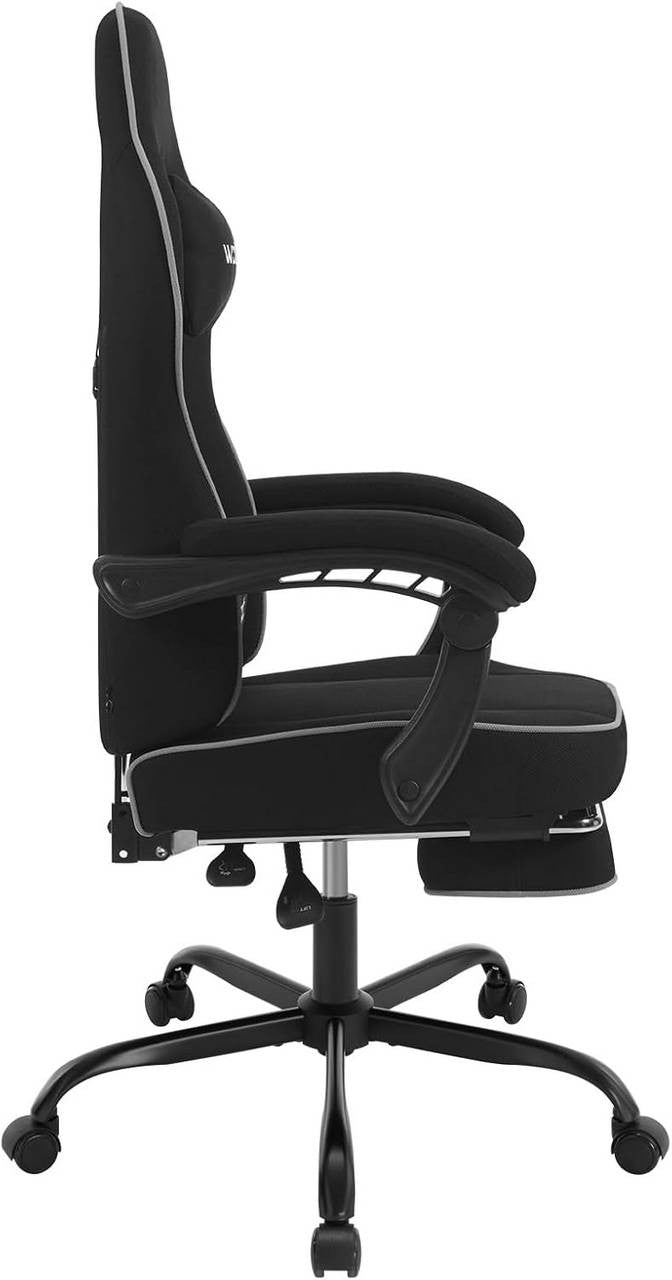 24goodz Gaming Chair with Pocket Spring Cushion - Breathable Comfort - Ergonomic Design - Metal Frame - For Gamers - Black