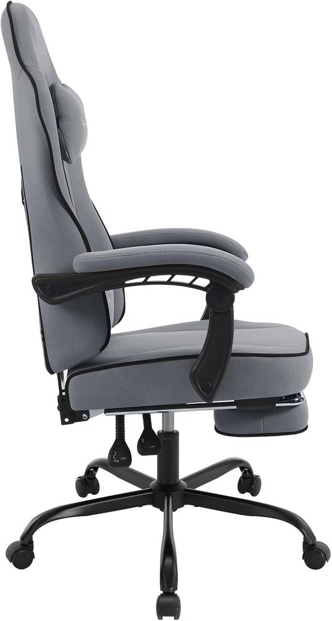 24goodz Gaming Chair with Pocket Spring Cushion - Breathable Comfort - Ergonomic Design - Metal Frame - For Gamers - Grey