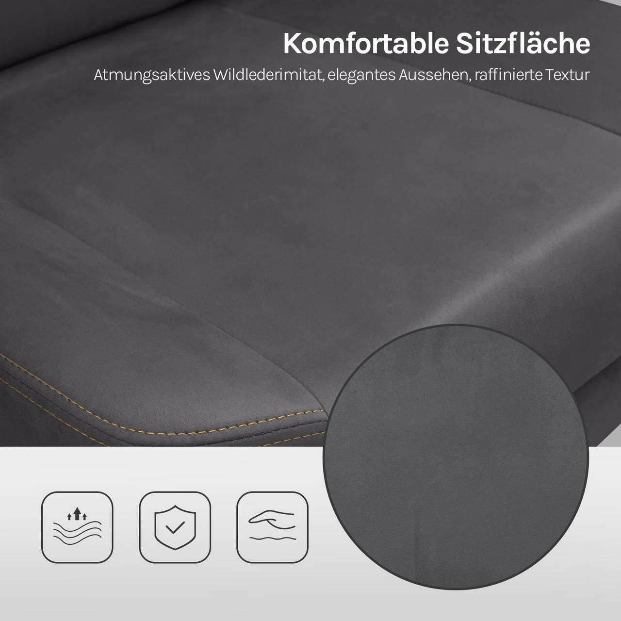24goodz Ergonomic Gaming Chair - Ultimate Comfort - Multifunctional - High-Density Foam - For Gamers and Home Office - Grey