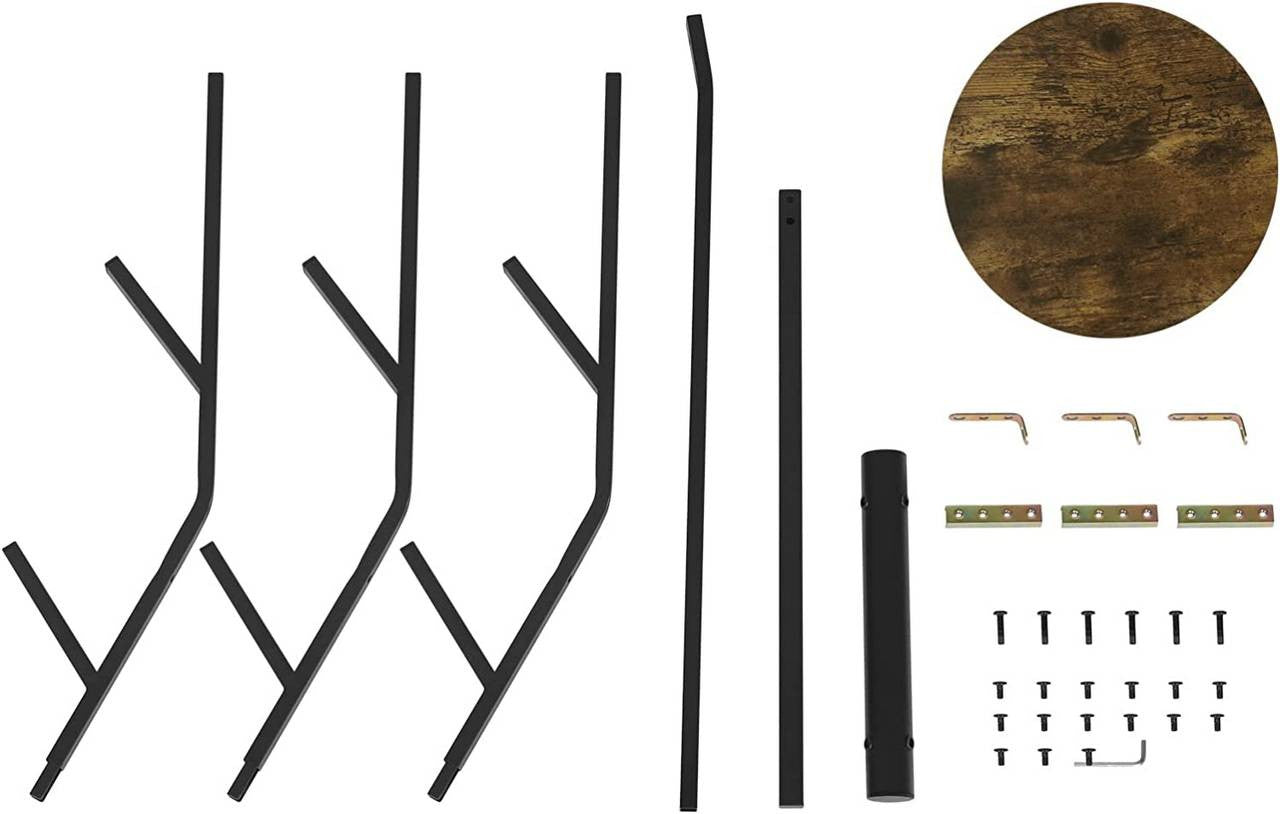 24goodz Tree-Shaped Coat Rack - Stylish Organization Solution - Rust-Proof Metal Frame - For Home and Hotel - Black - sdc