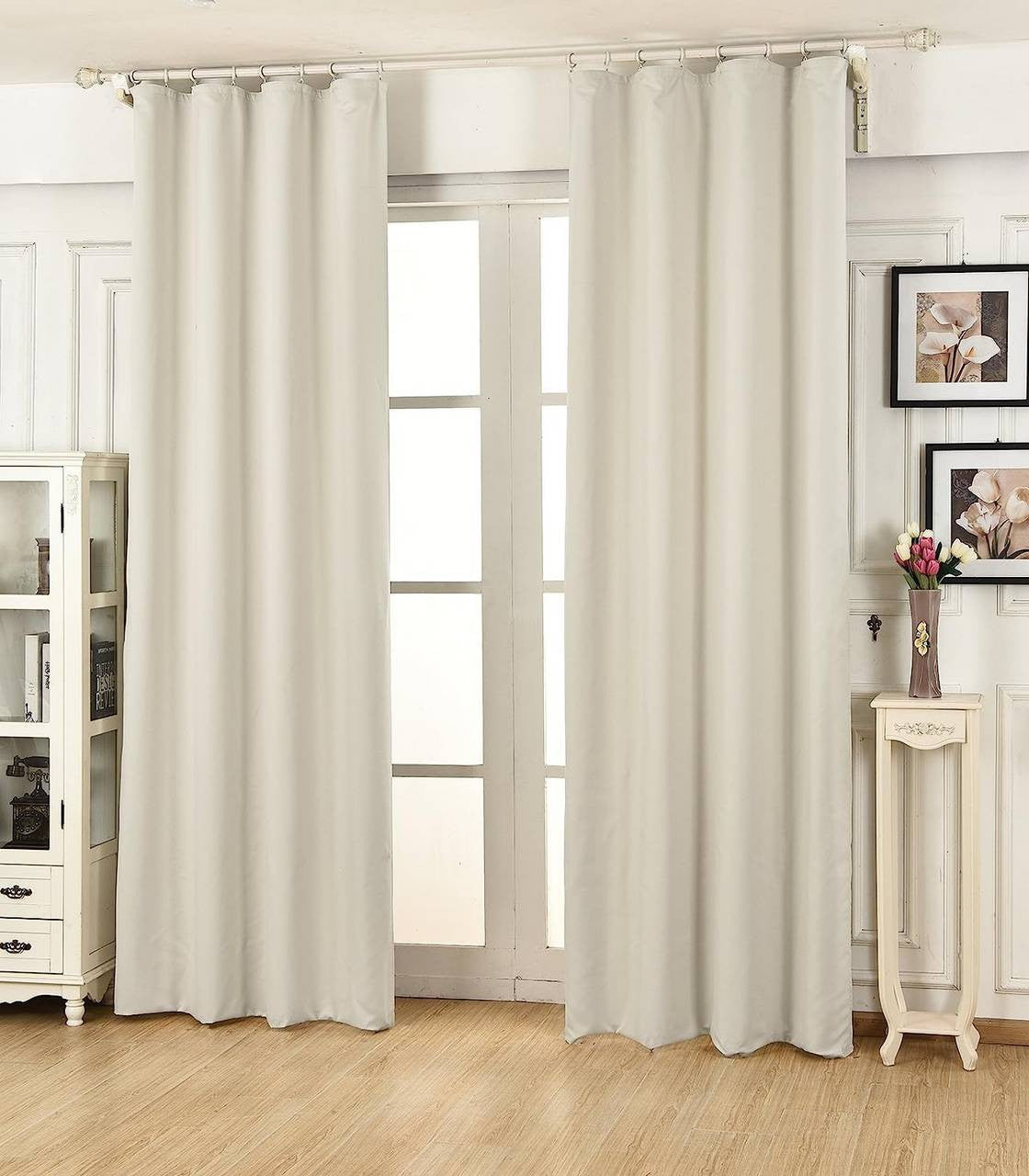 24goodz Blackout Curtain - Energy Saving - Sound Absorbing - 100% Polyester - Cream - 135x245 cm