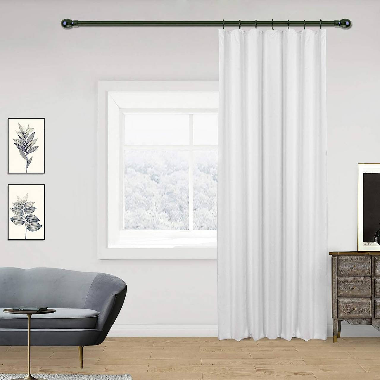 24goodz Blackout Curtain - Energy Saving - Sound Absorbing - 100% Polyester - White - 135x225 cm - ws