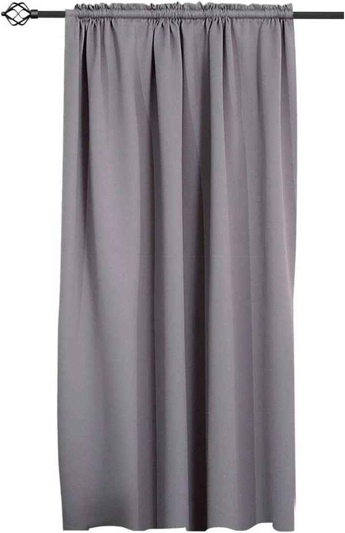 24goodz Blackout Curtain 250g/m² with Ruffle Tape - Energy Saving & Sound Absorbing - 100% Polyester - For Home & Office - Dark Grey 117x138 cm - dg