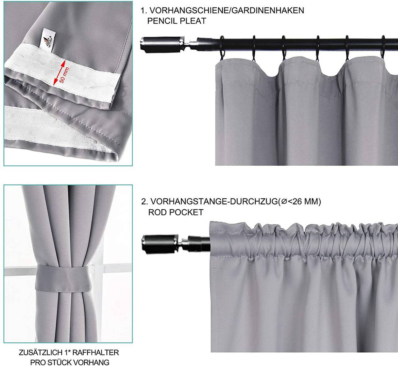 24goodz Blackout Curtain 250g/m² with Ruffle Tape - Durable & Elegant - 100% Polyester - For Home & Office - Champagne 135x225 cm - cp