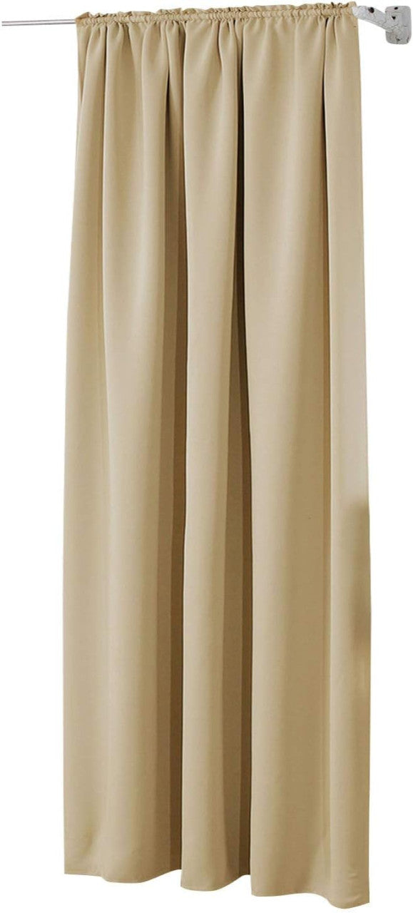 24goodz Blackout Curtain 250g/m² with Ruffle Tape - Durable & Stylish - 100% Polyester - For Home & Office - Champagne 135x245 cm - cp