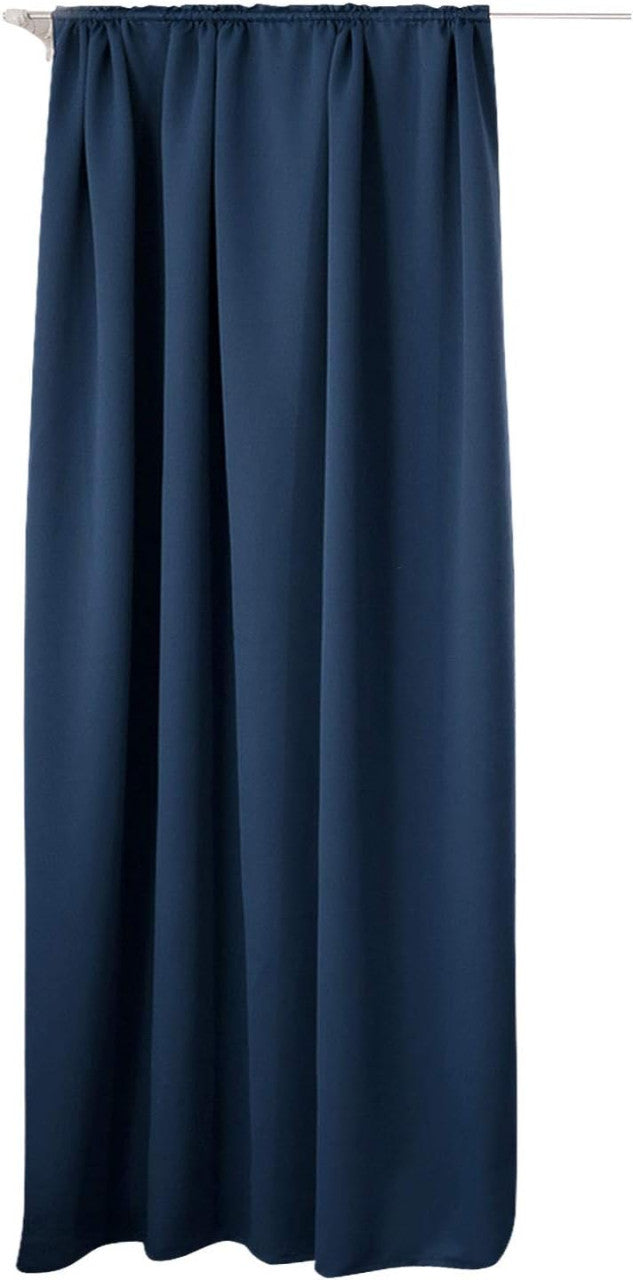 24goodz Blackout Curtain 250g/m² with Pleat Tape - Energy Saving & Sound Absorbing - 100% Polyester - Dark Blue - 135x245 cm - dbl
