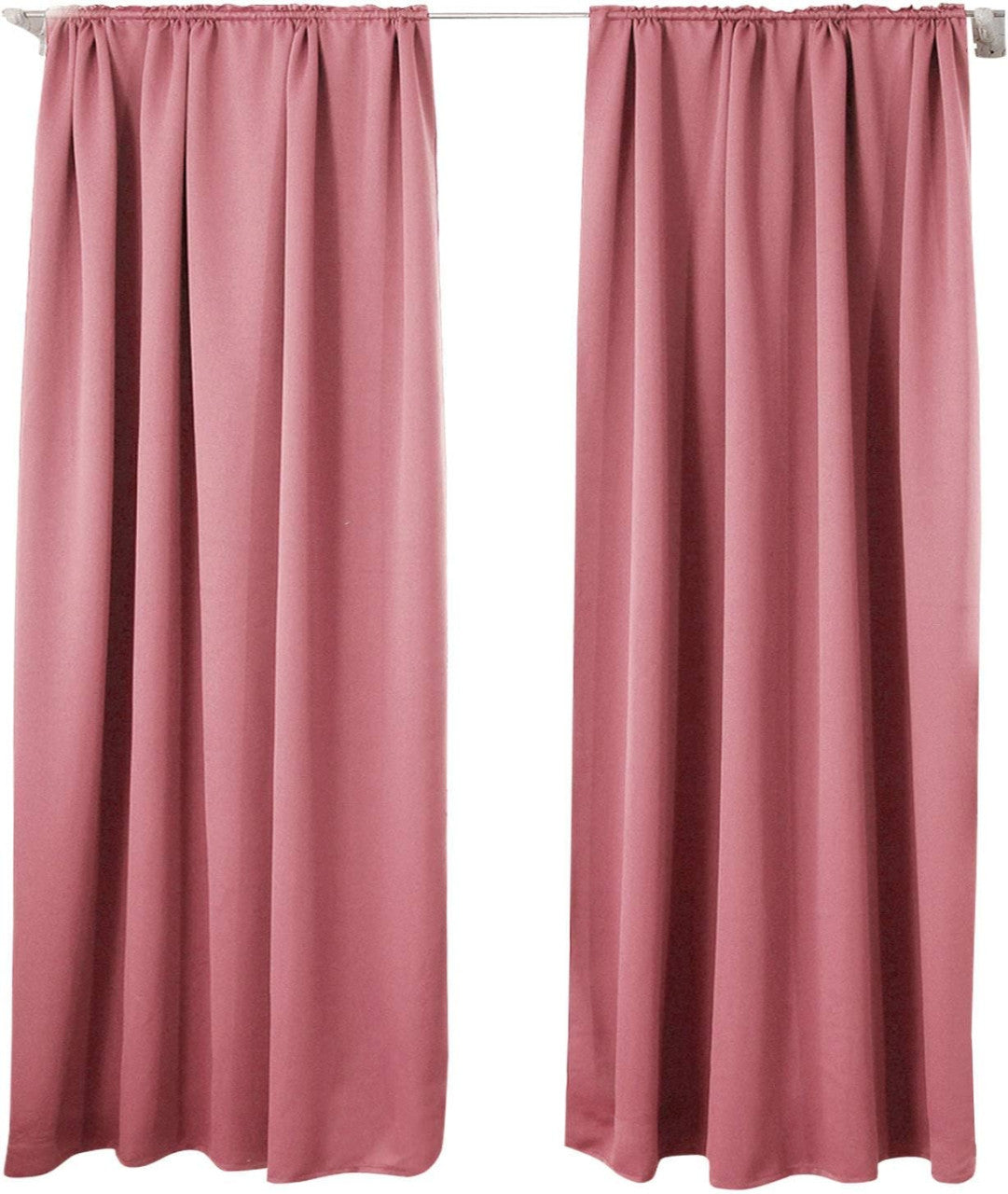 24goodz Blackout Curtain 250g/m² with Ruffle Tape - Energy Saving - Sound Absorbing - 100% Polyester - Pink - 135x245 cm - rs