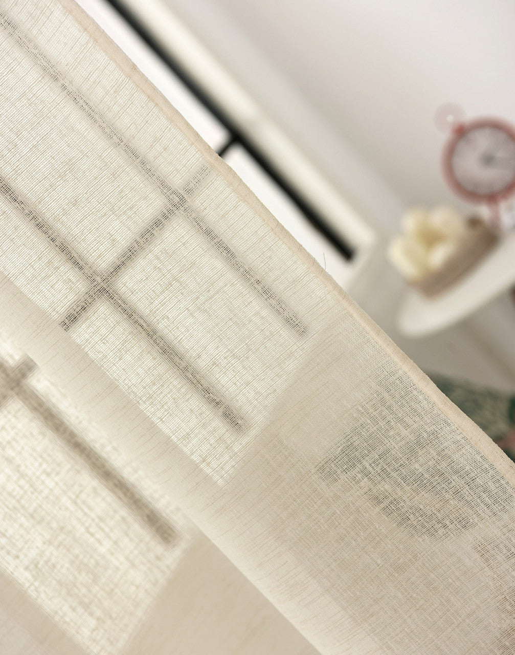 24goodz Sheer Curtains with Ruffles - Elegant Linen Look - 100% Polyester - For Every Room - Sand 140x245 cm - sd
