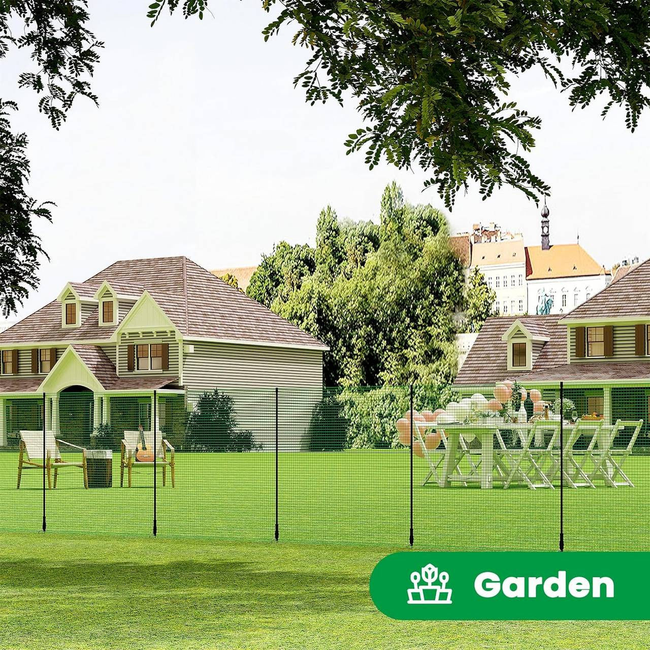24goodz Garden Fence - Durable and Weather-Resistant - 53 g/m² PE - Green - 10x0.9 m