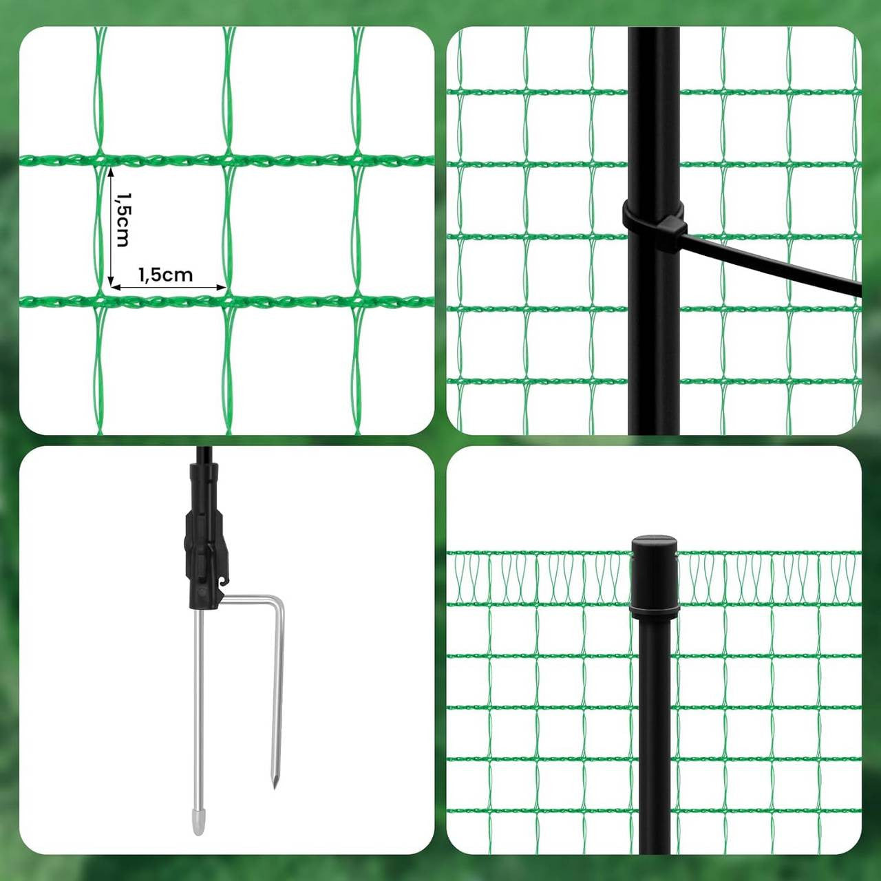 24goodz Garden Fence - Durable and Weather-Resistant - 53 g/m² PE - Green - 25x0.9 m