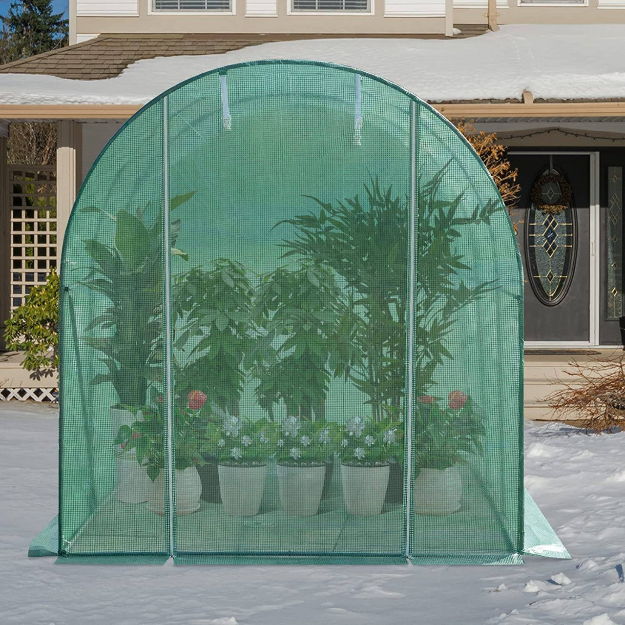 24goodz Greenhouse 300x200x200 cm - Effective Protection for Your Plants - Easy to Assemble - PE Mesh - For Gardening Enthusiasts - Green - gn