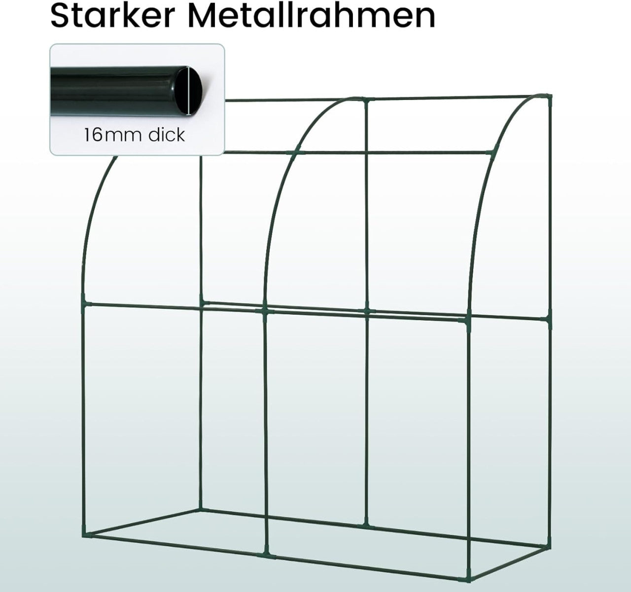 24goodz Greenhouse - Spacious Design - High-Quality PE Cover - 200x210x100 cm - White/Green
